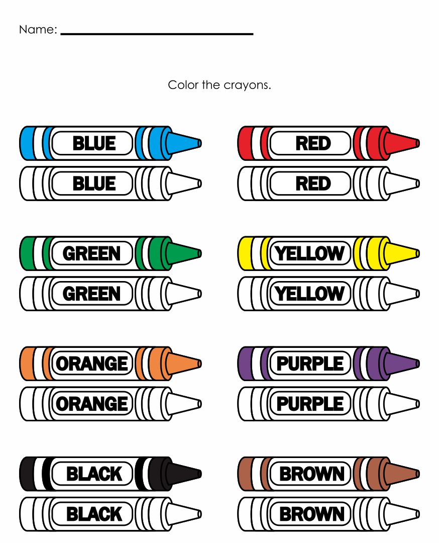 Free Printable Colors Worksheets For Preschool