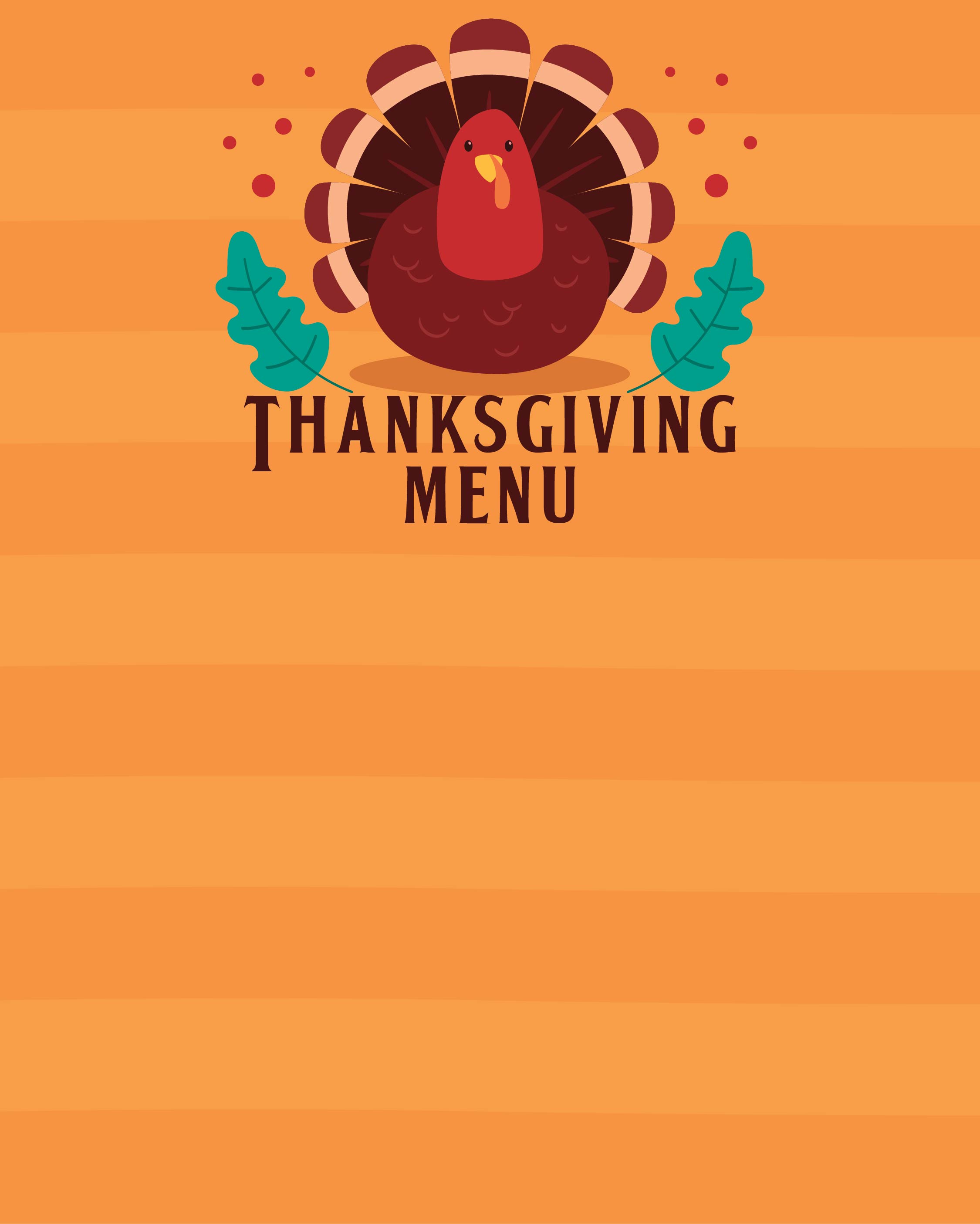 Thanksgiving Menu Printable