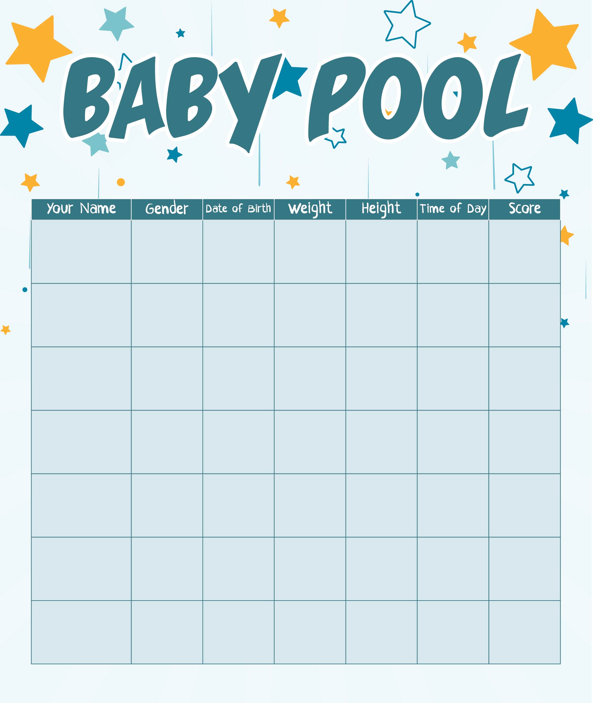 Baby Pool Template Printable