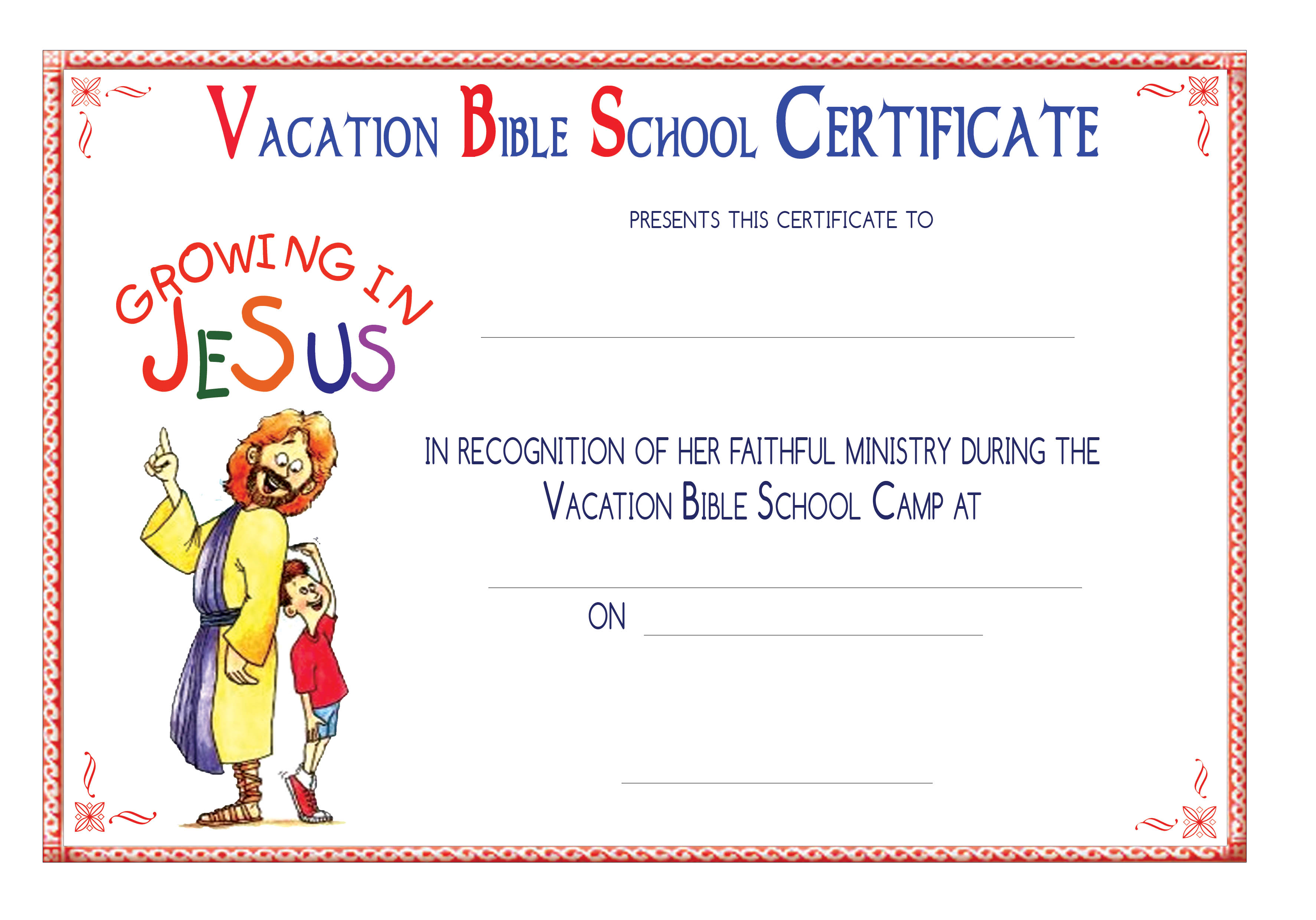 Bible School Certificates Templates