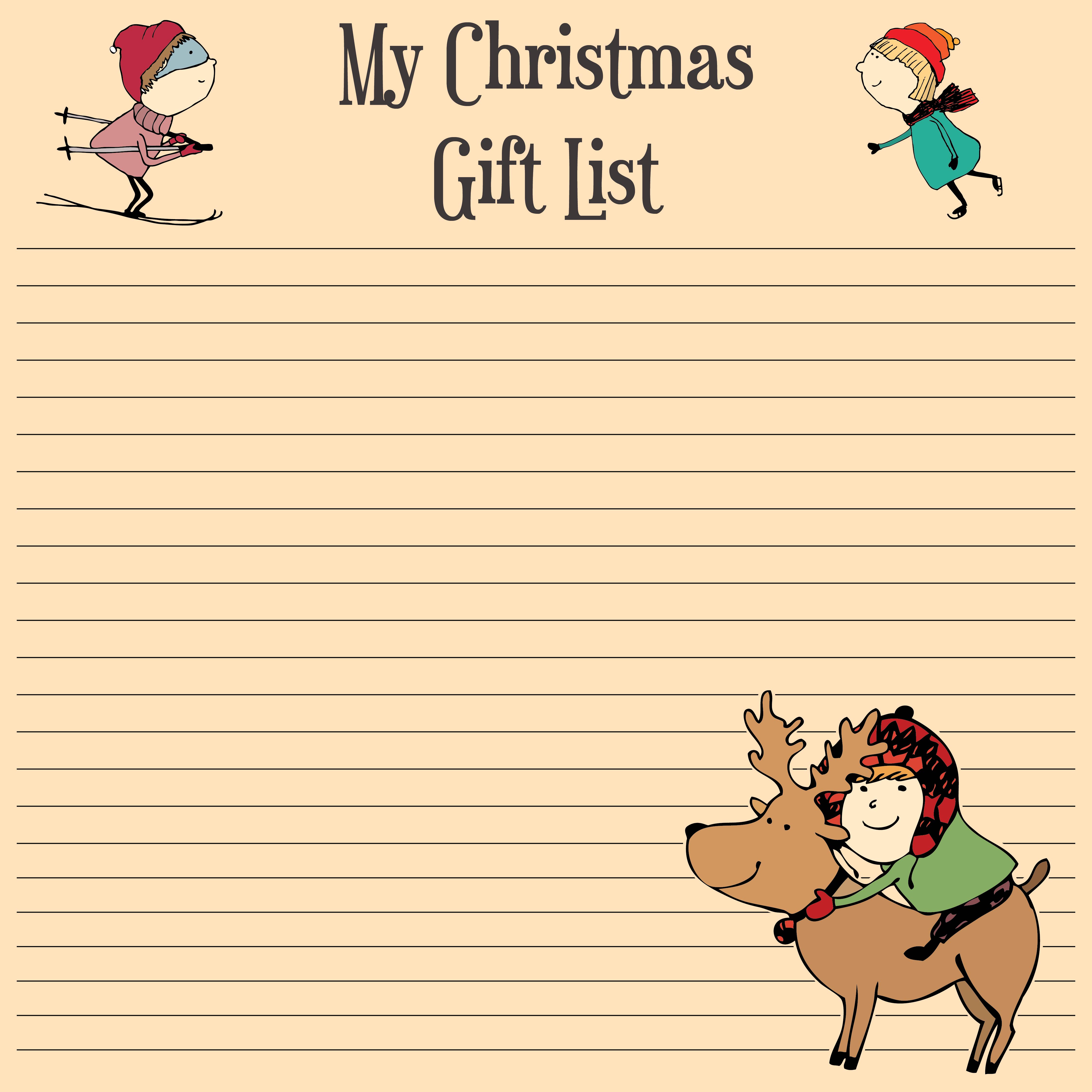Boys Christmas Wish List Printables