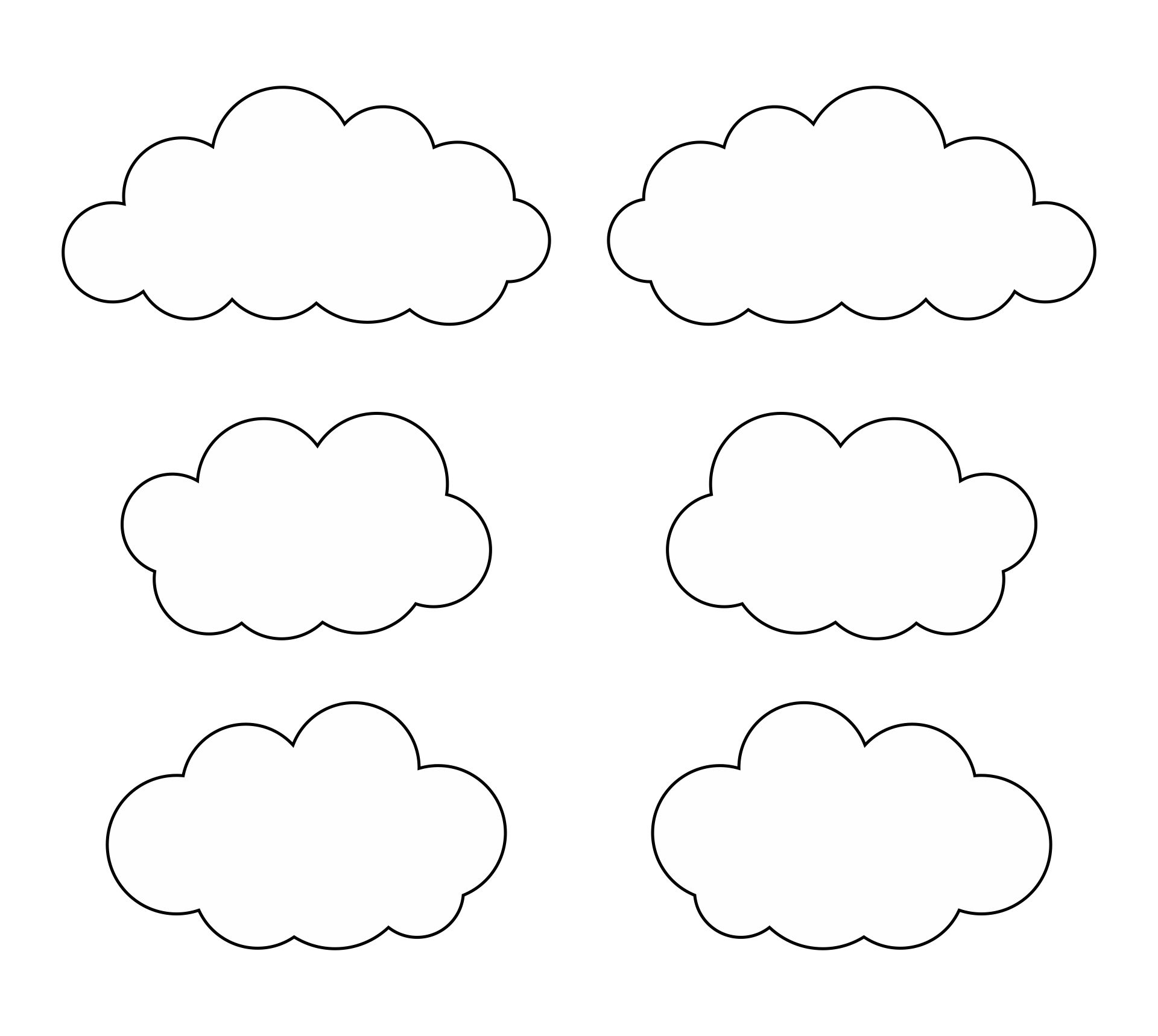 10 Best Large Printable Cloud Template Printablee Com