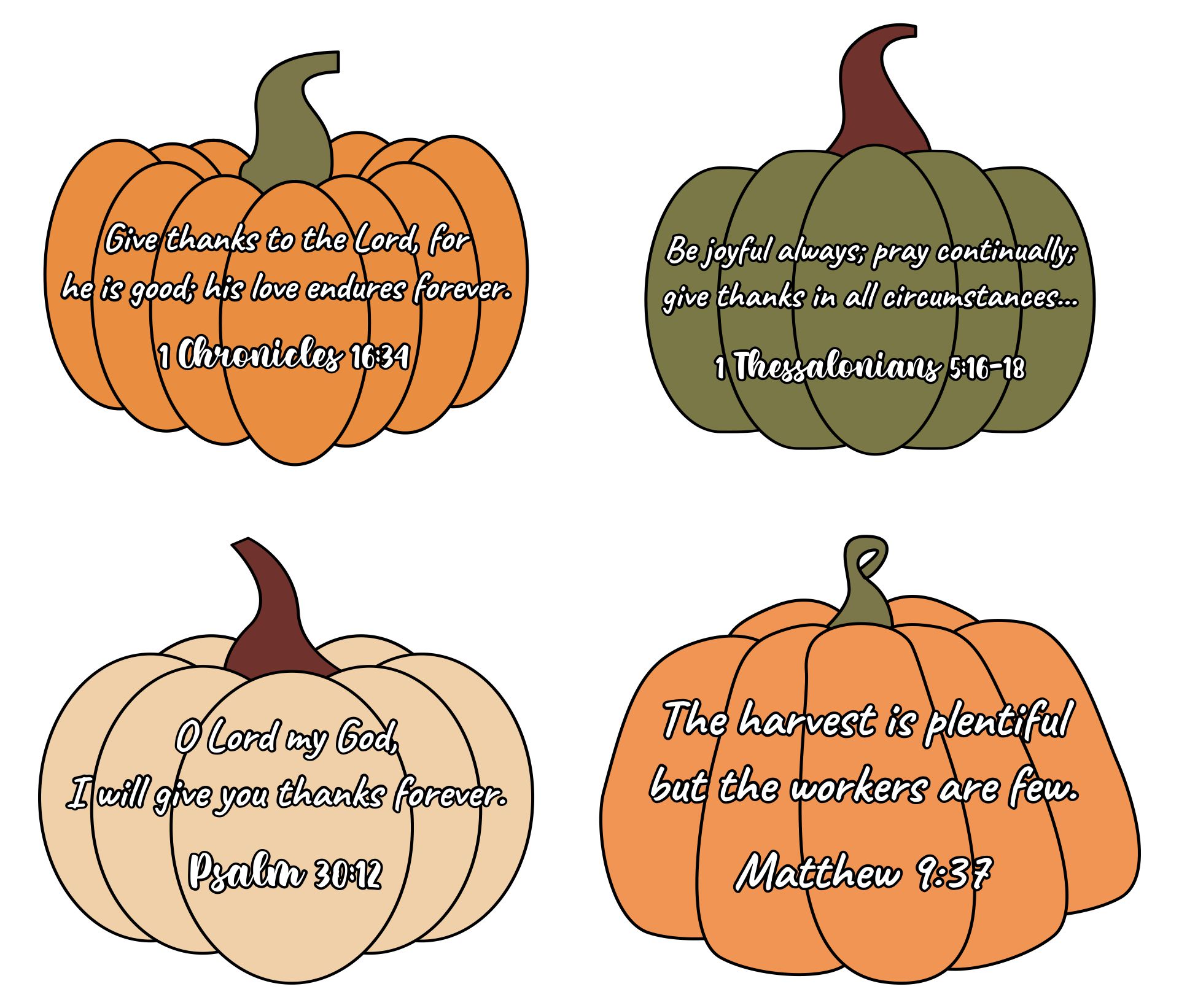 Fall Pumpkin Decoration with Bible Verse