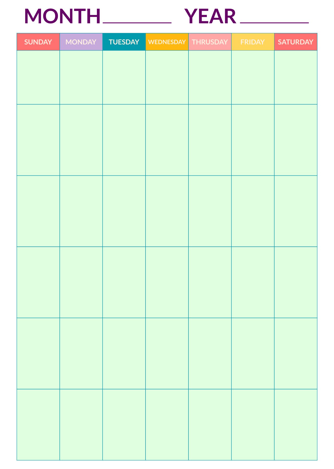 Blank Printable Calendar