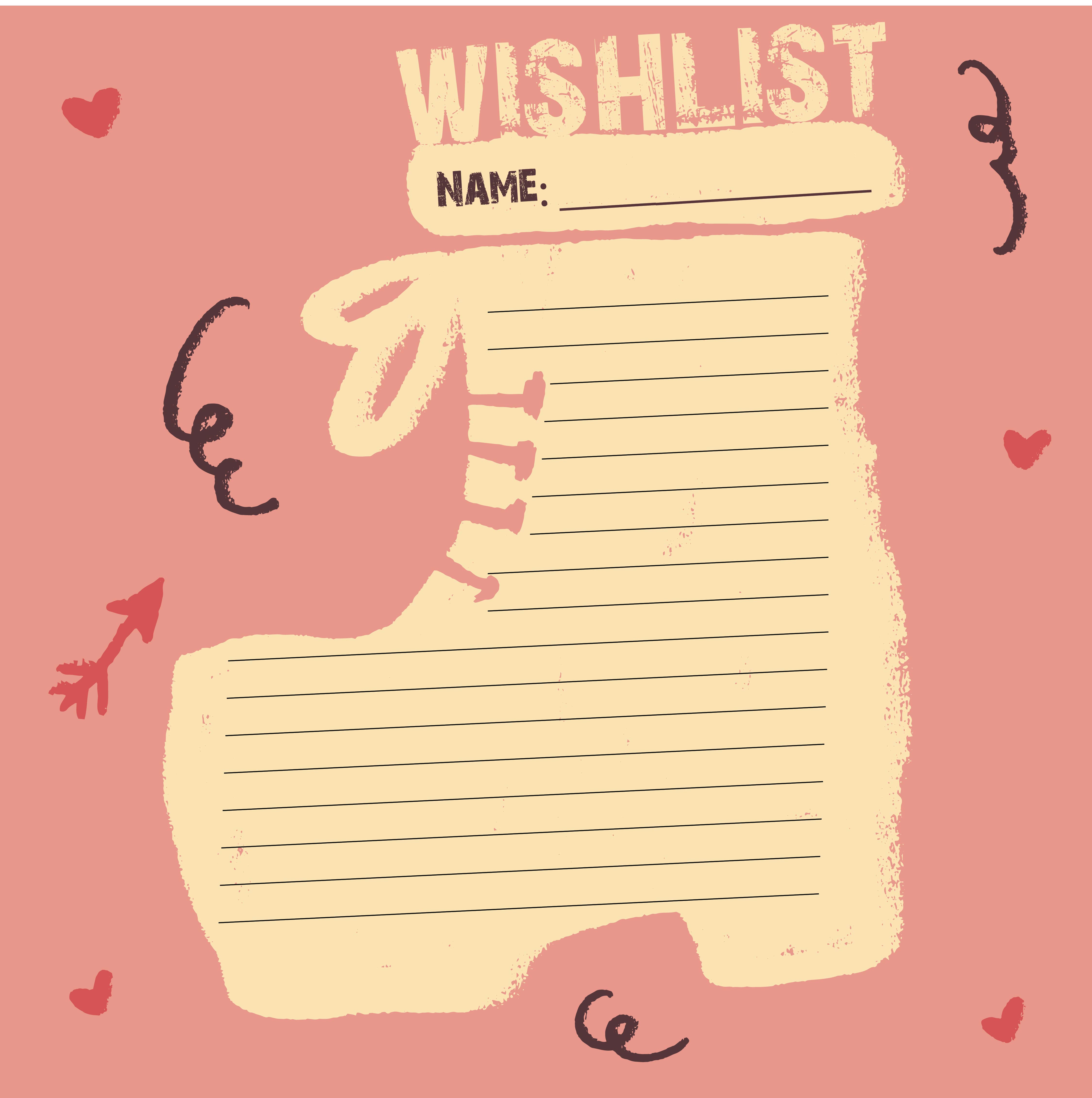 Printable Christmas Wish List Template