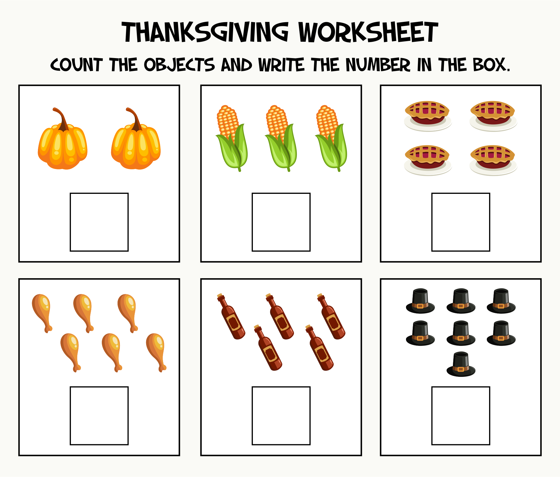 Kindergarten Thanksgiving Printables