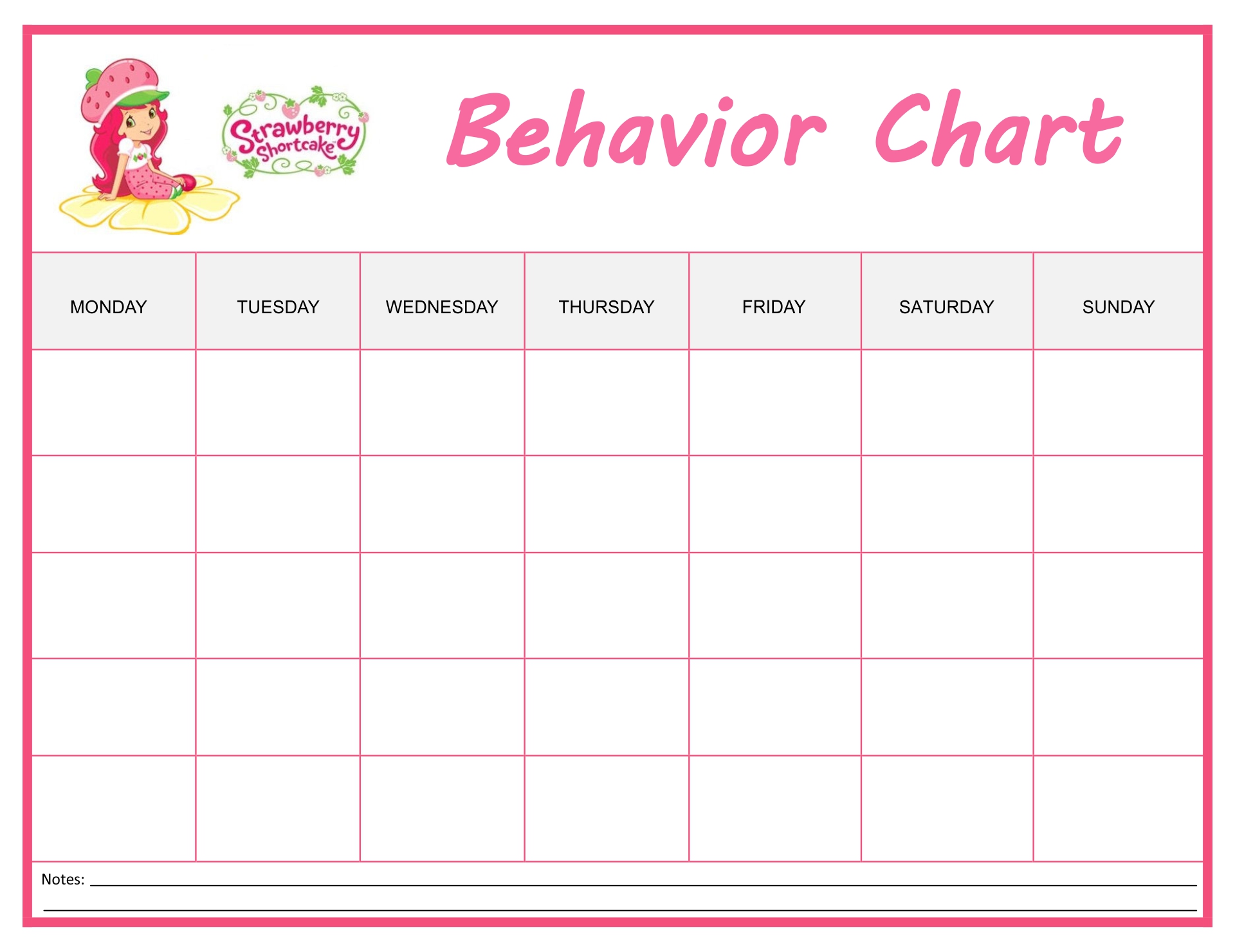 Printable Behavior Charts