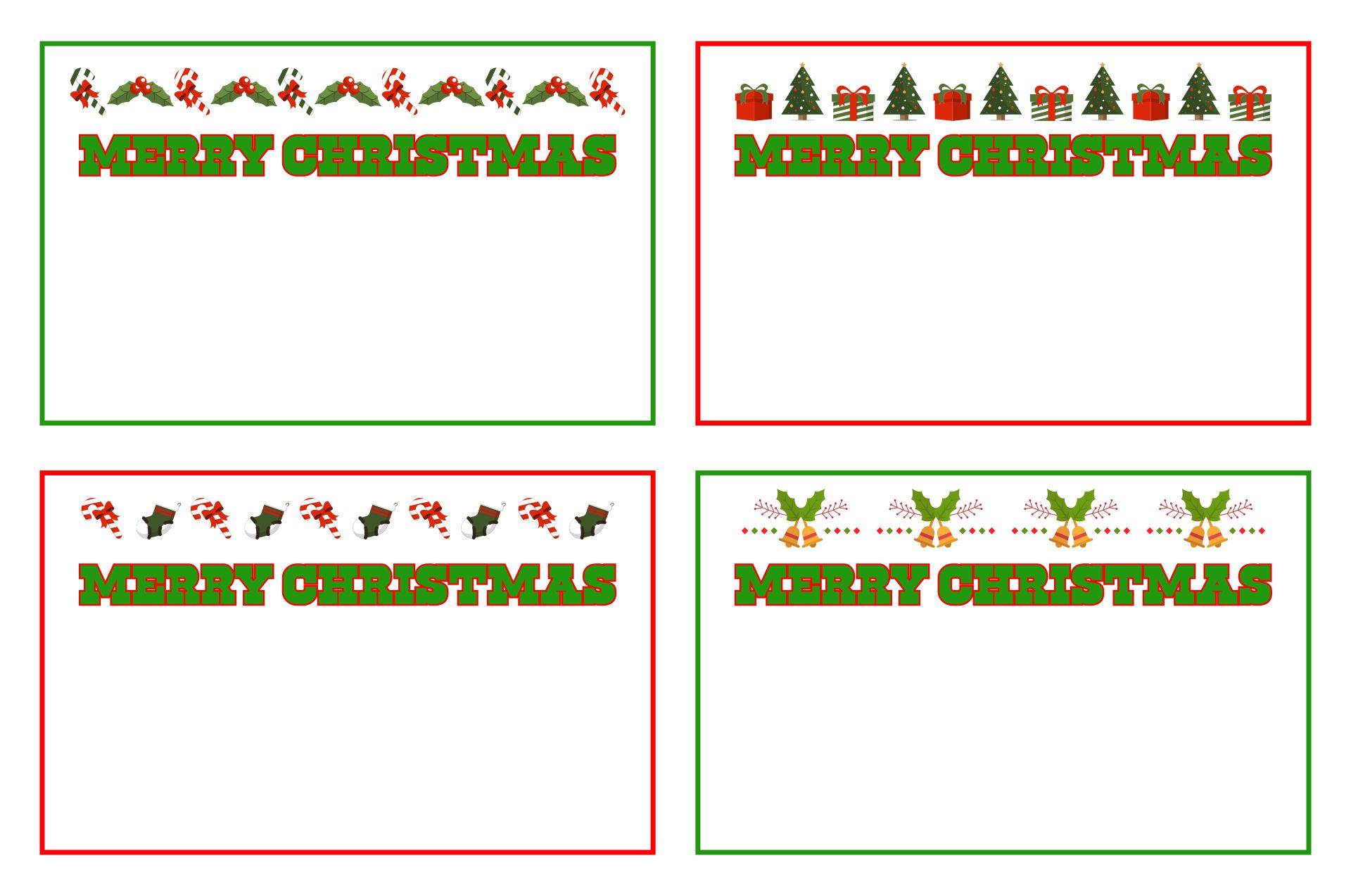  Printable Christmas Name Cards