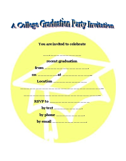 Printable Graduation Invitations College