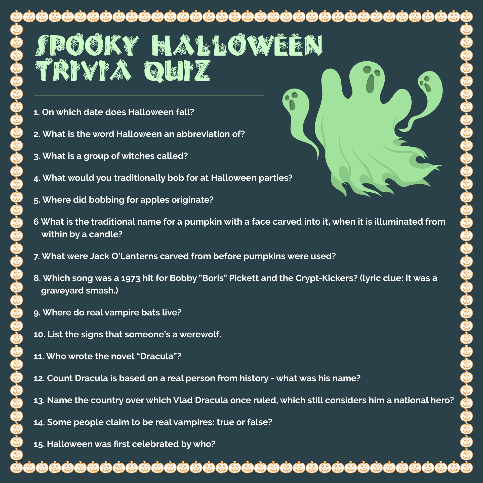 15 Best Free Printable Halloween Trivia Questions