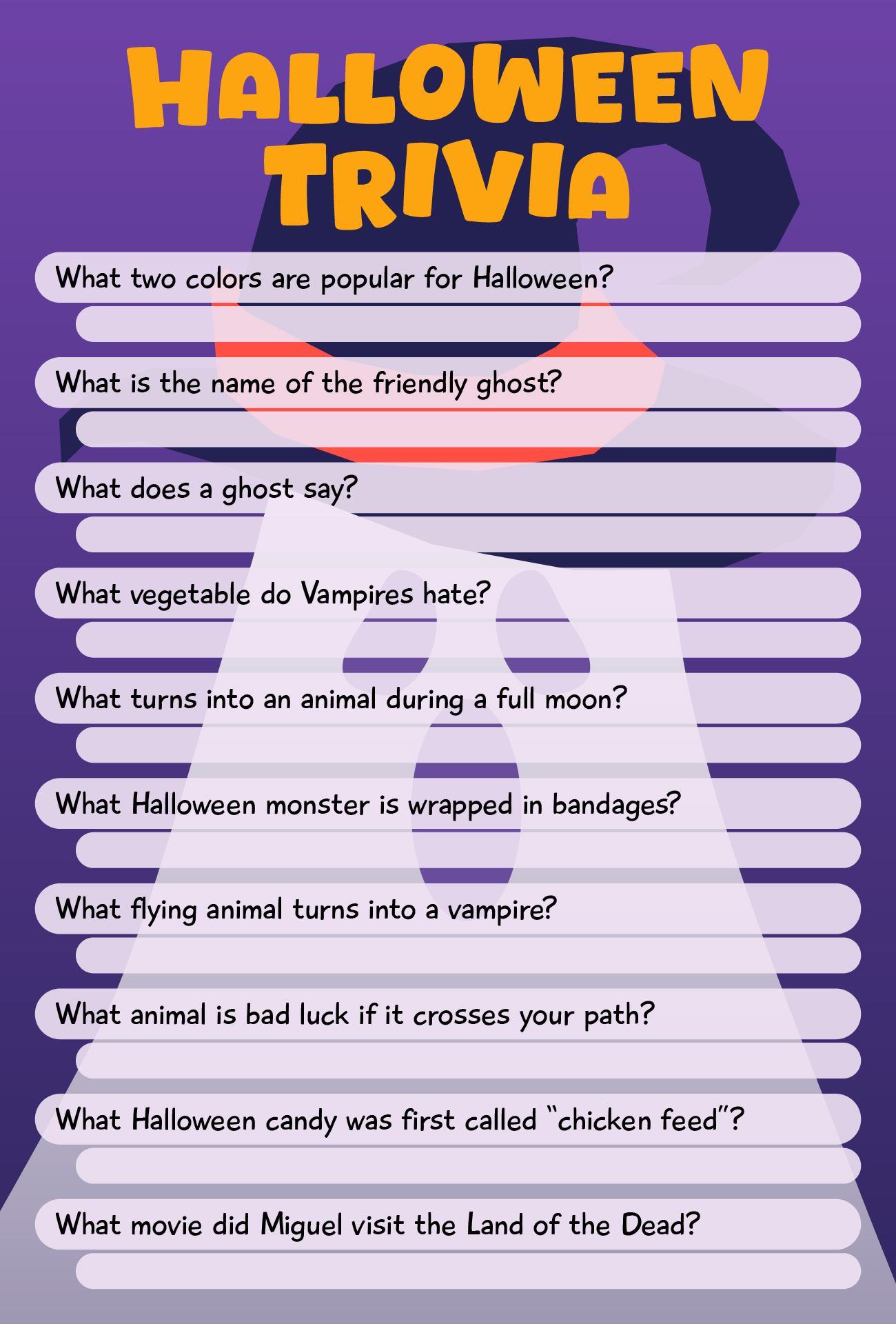 Halloween Quiz Printable