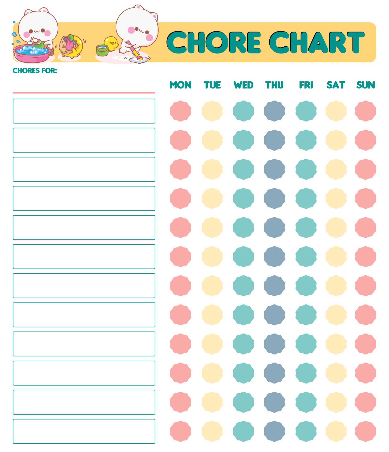 Printable Kids Chore Charts