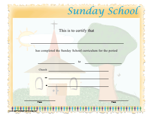 Sunday School Certificate Printables