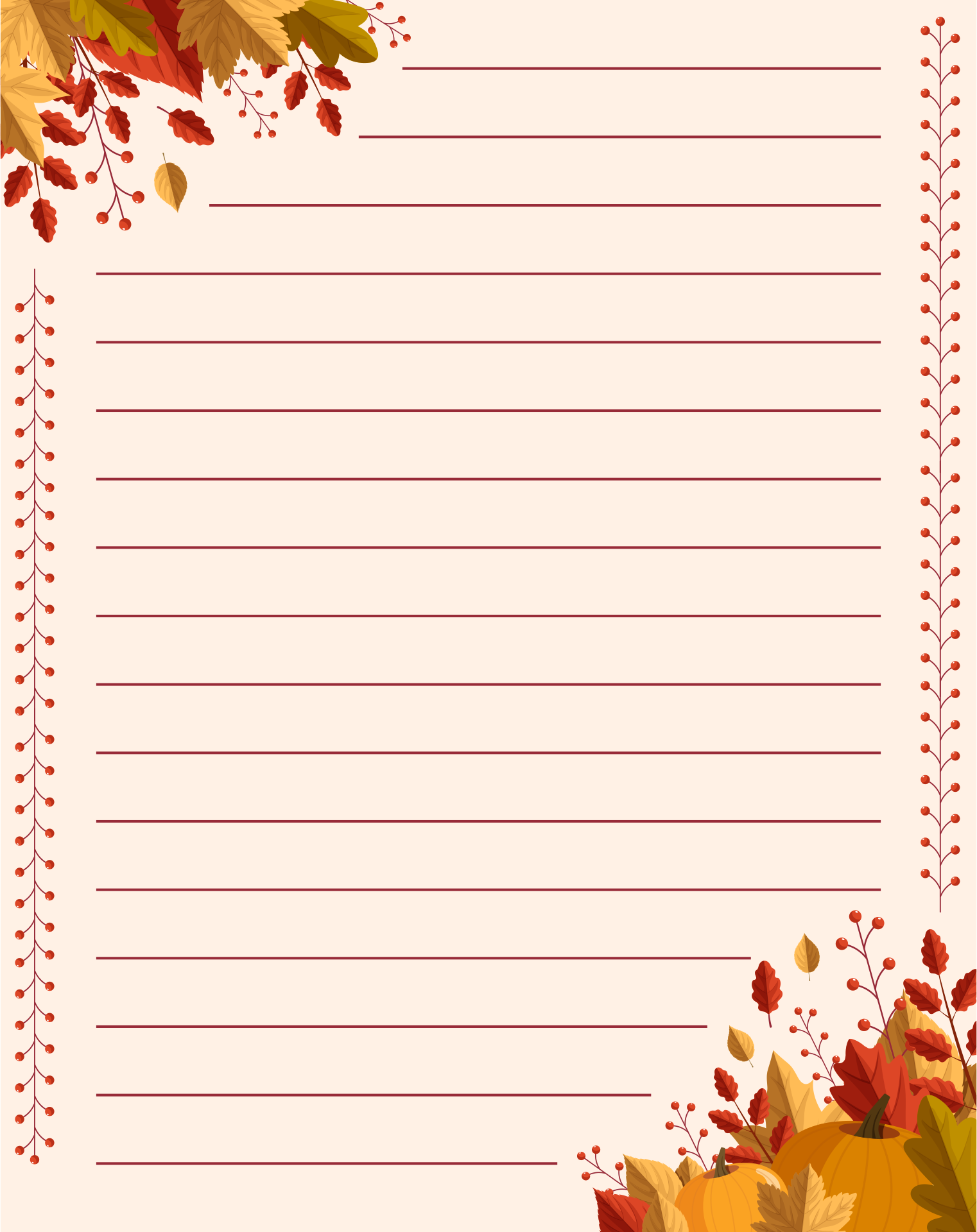 Thanksgiving Stationery Printable