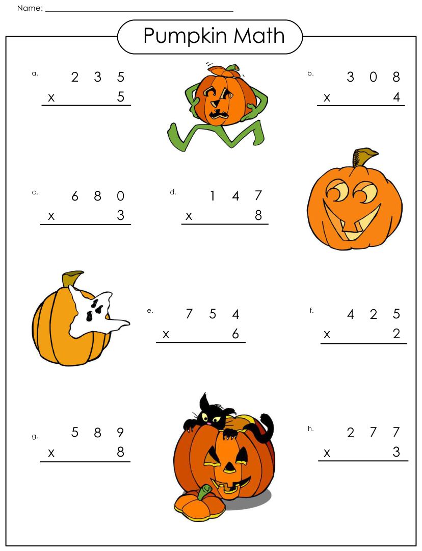 Halloween Math Printables Grade 1