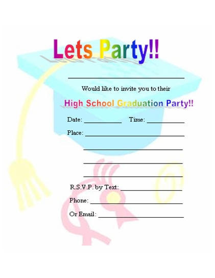 High School Graduation Party Invitations Printable Free