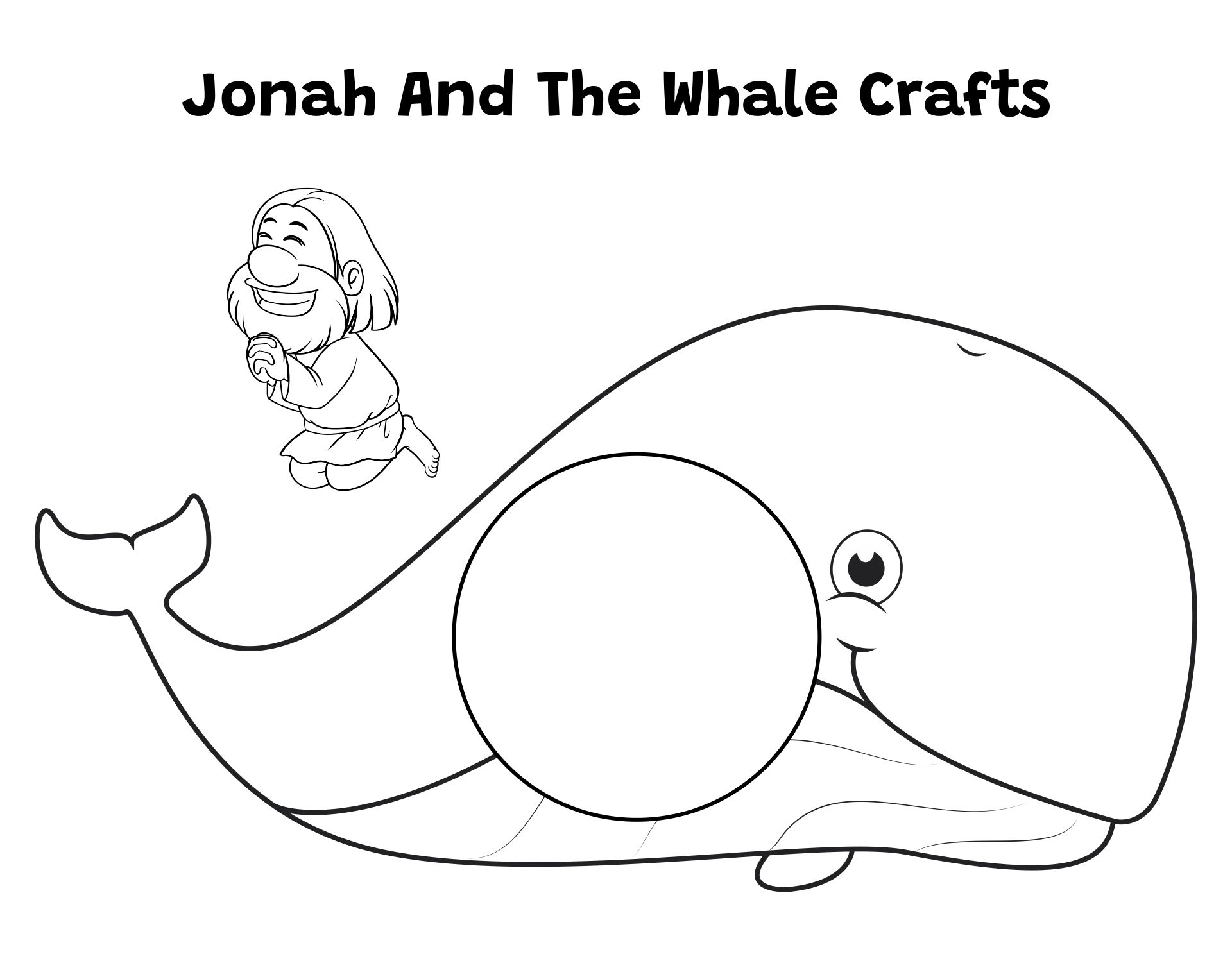 Jonah and the Whale Coloring Pages for Preschoolers