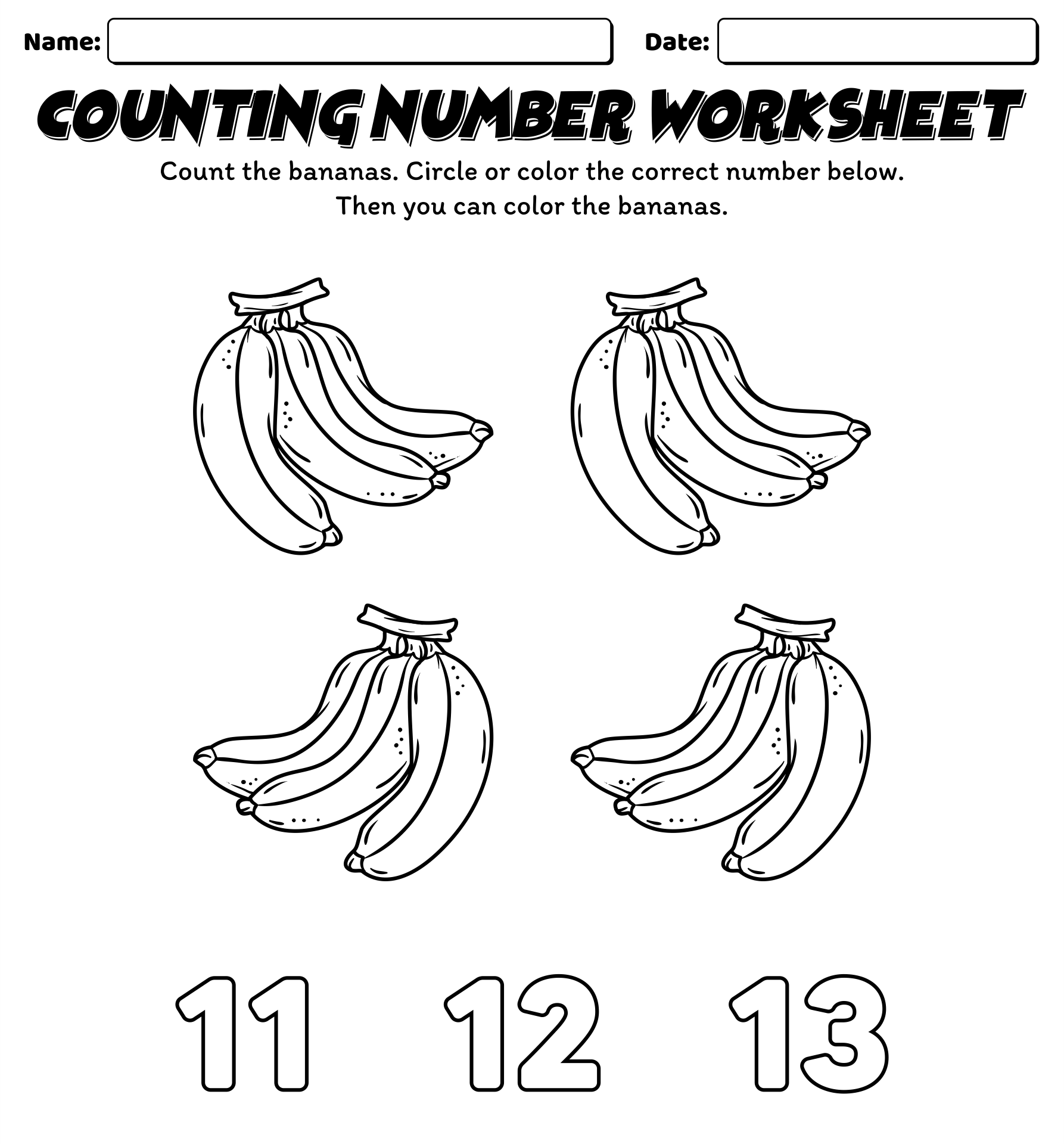 Number 12 Counting Worksheet