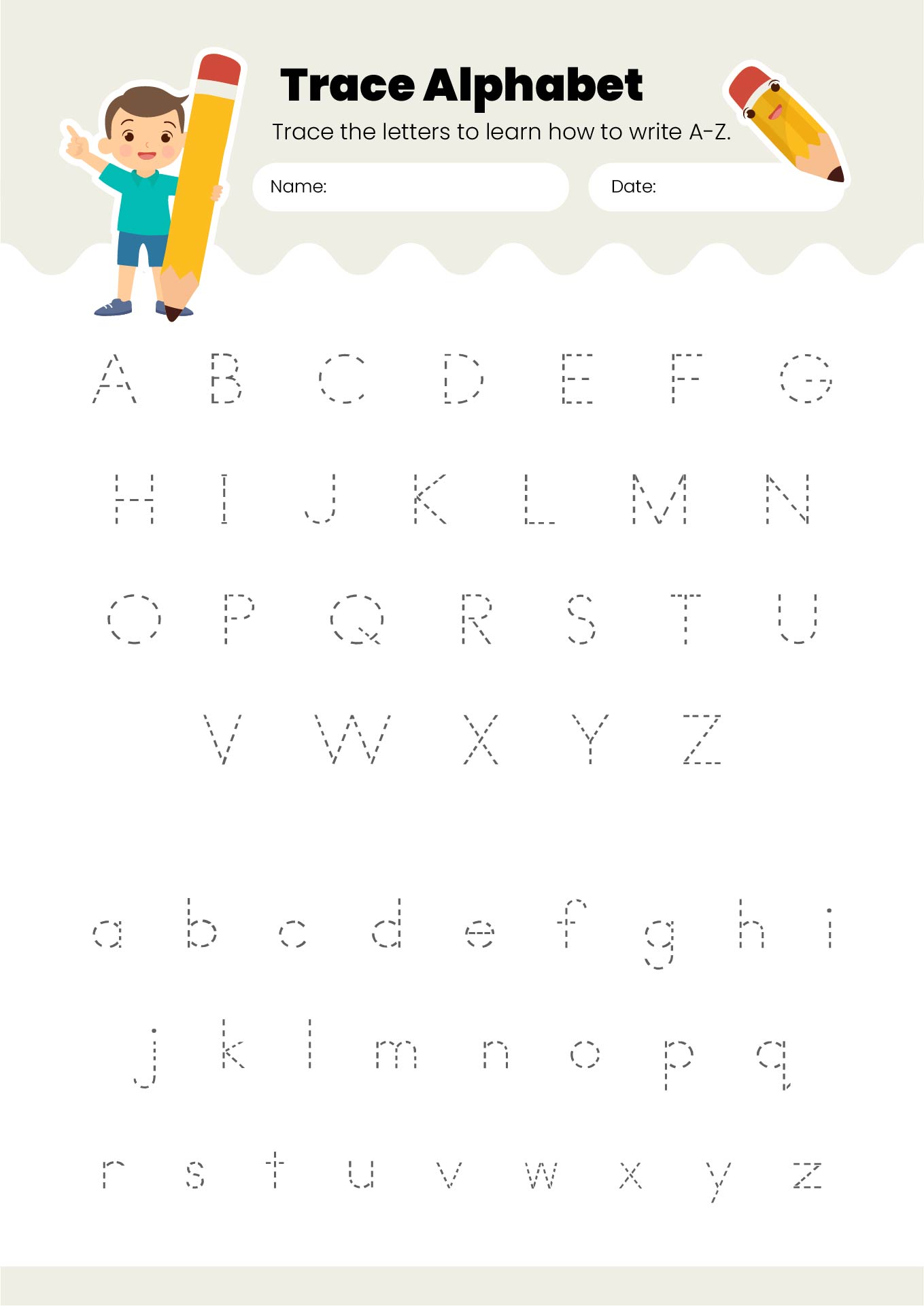 10 Best Free Printable Alphabet Tracing Letters Printablee