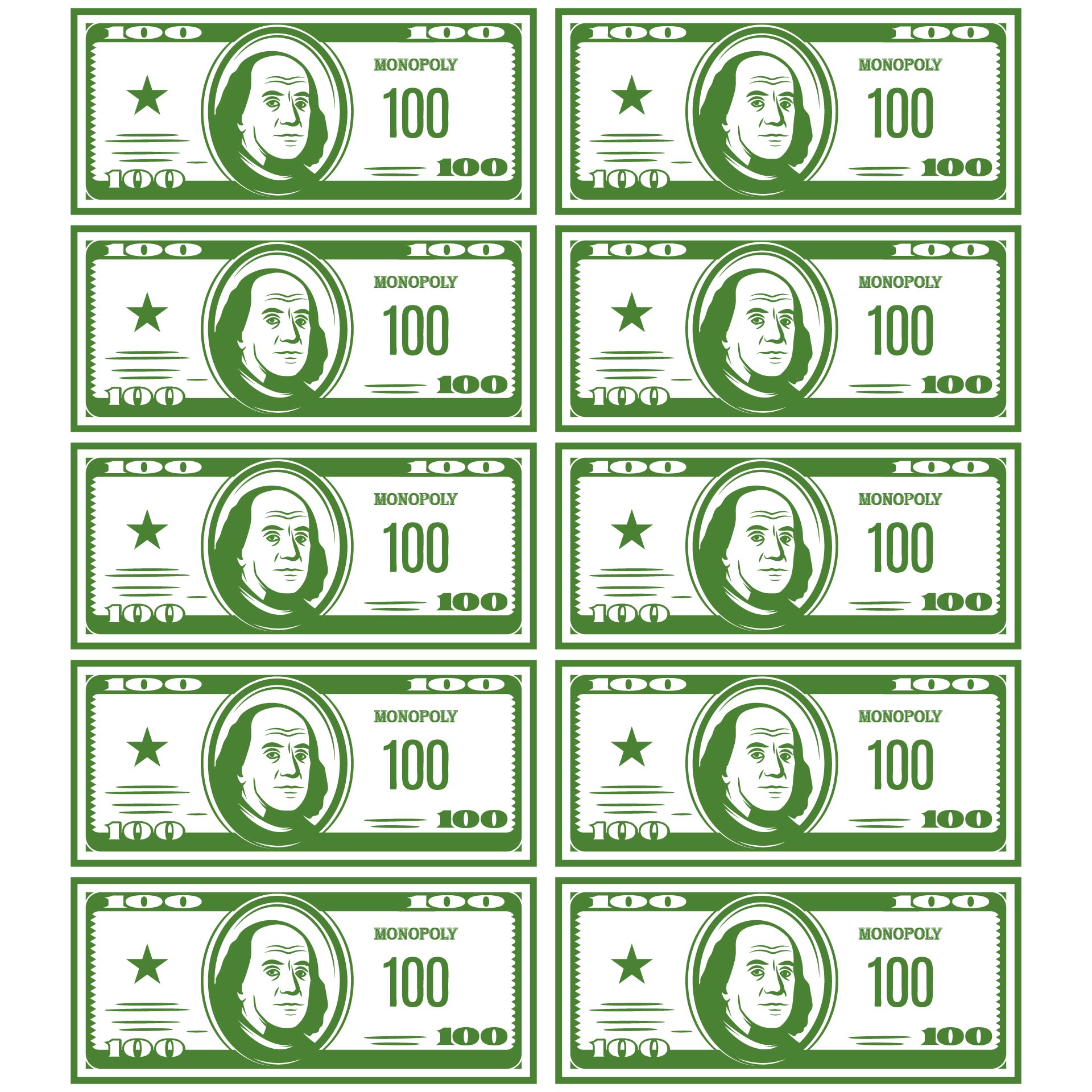 10 Best Free Printable Monopoly Money Templates Printablee