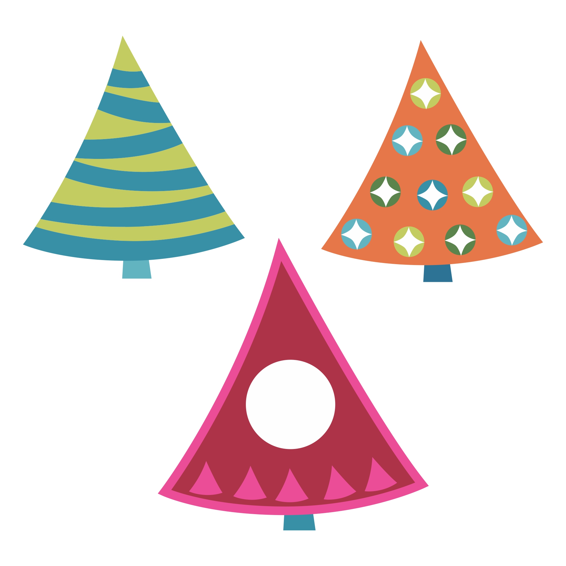 Printable 3D Paper Christmas Trees