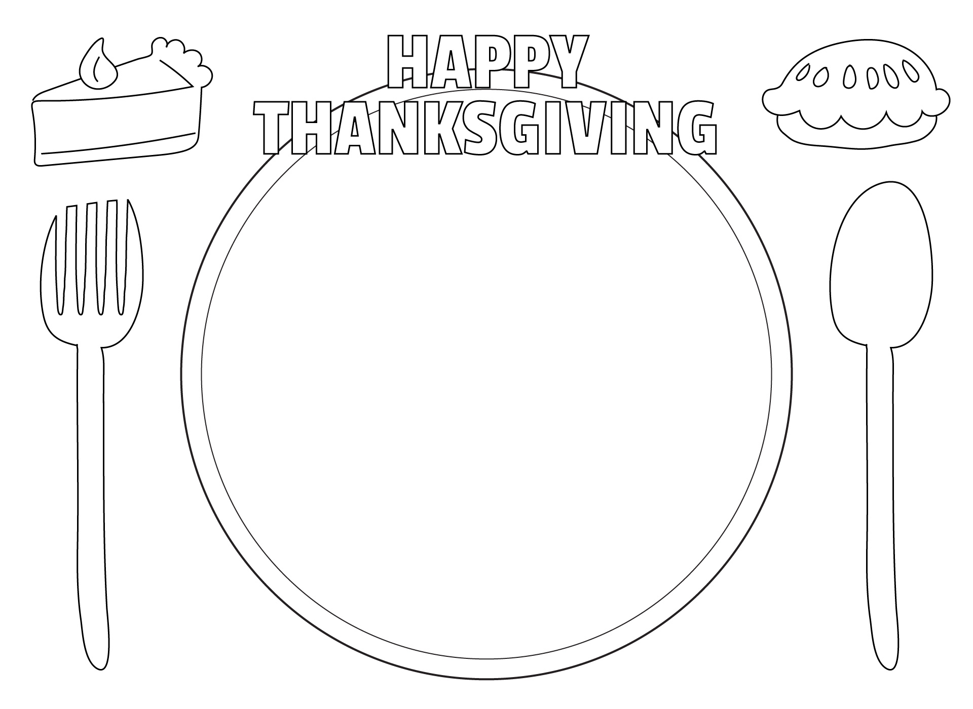 Kids Thanksgiving Placemat Coloring Coloring Pages