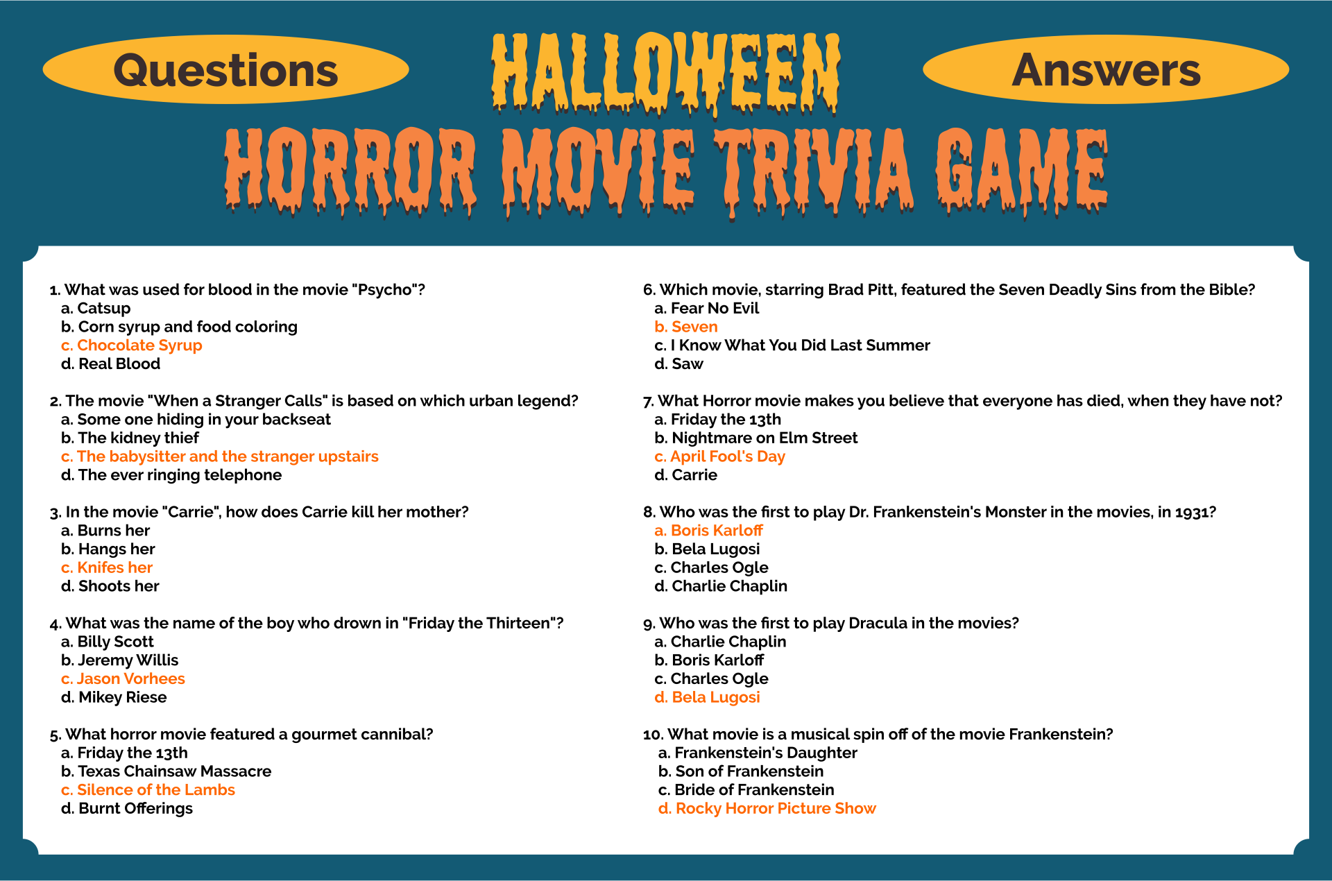 Friday 13th quiz questions and answers, 25 Black Friday Quiz Questions