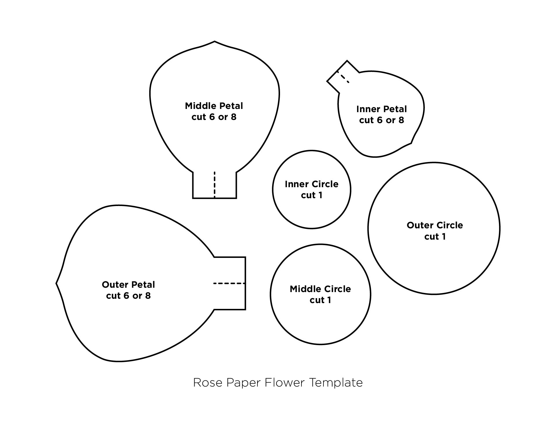 Rose Paper Flower Template Printable