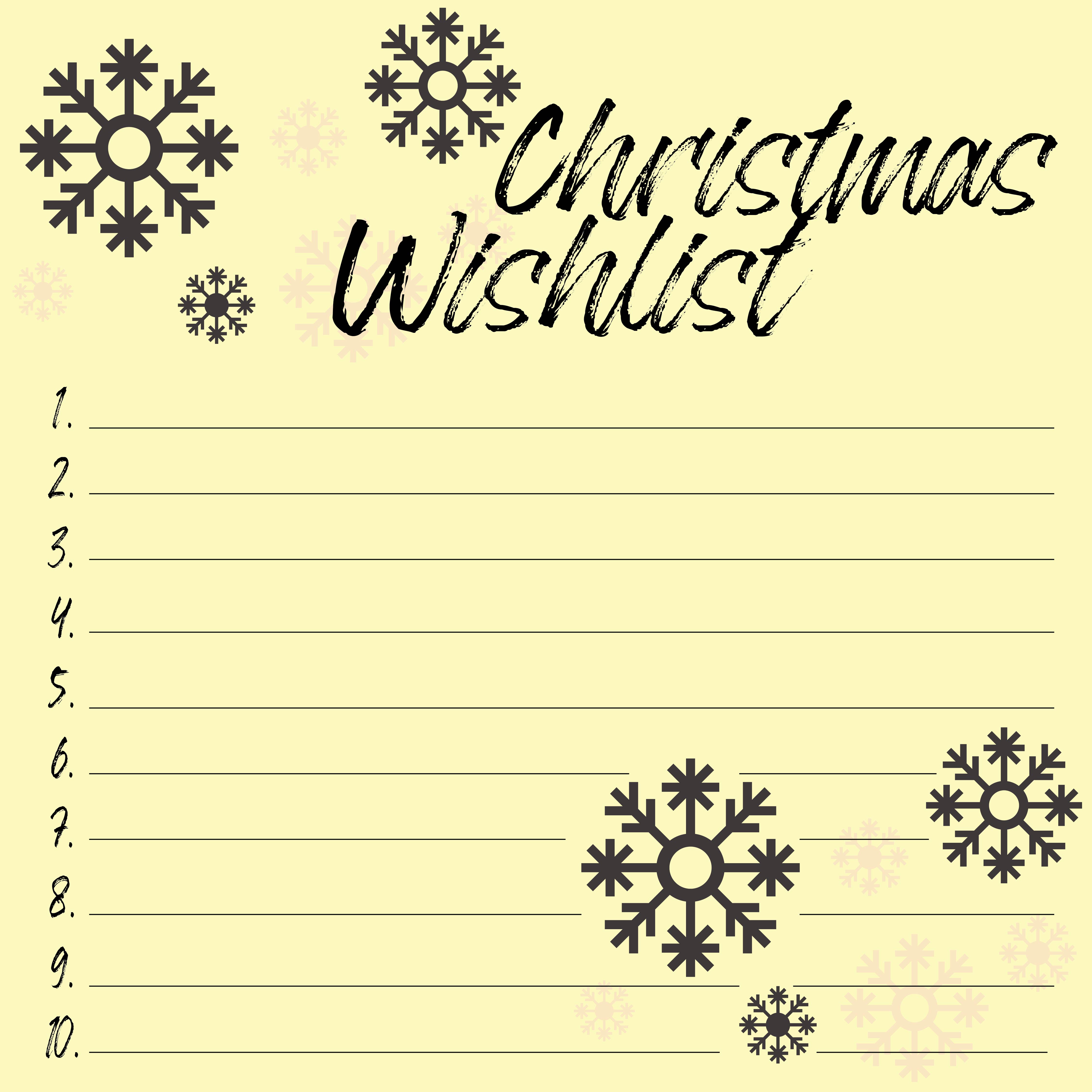 Snowy Christmas Wish List Printables