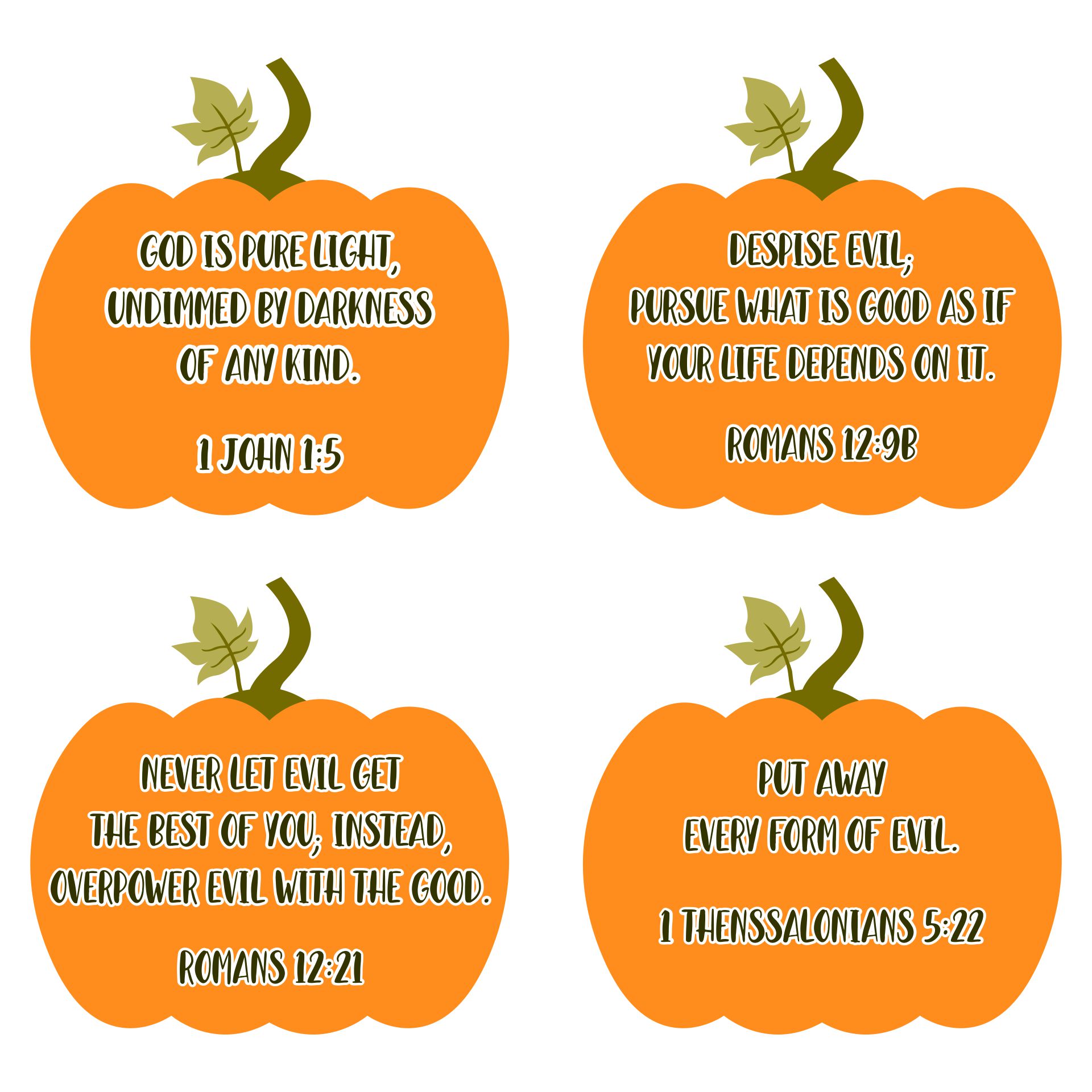 Pumpkins with Bible Verses Printables