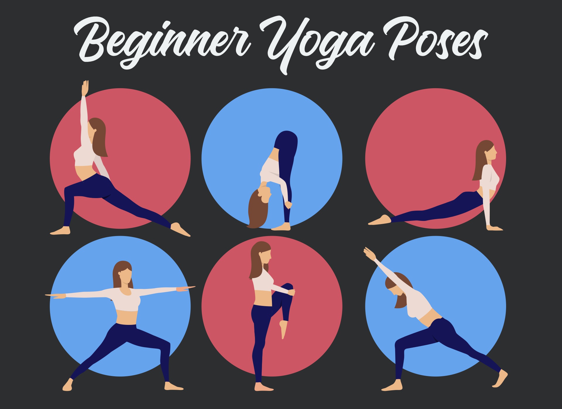 Premium Vector | Beginner yoga poses young woman practicing yoga poses