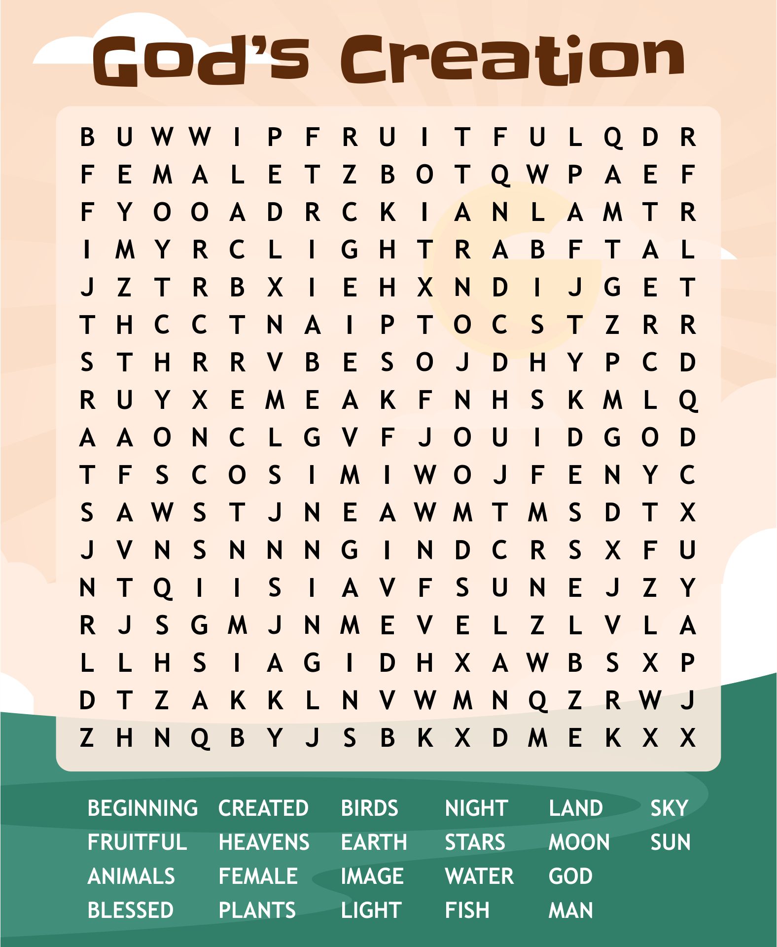 Bible Books Word Search Puzzles