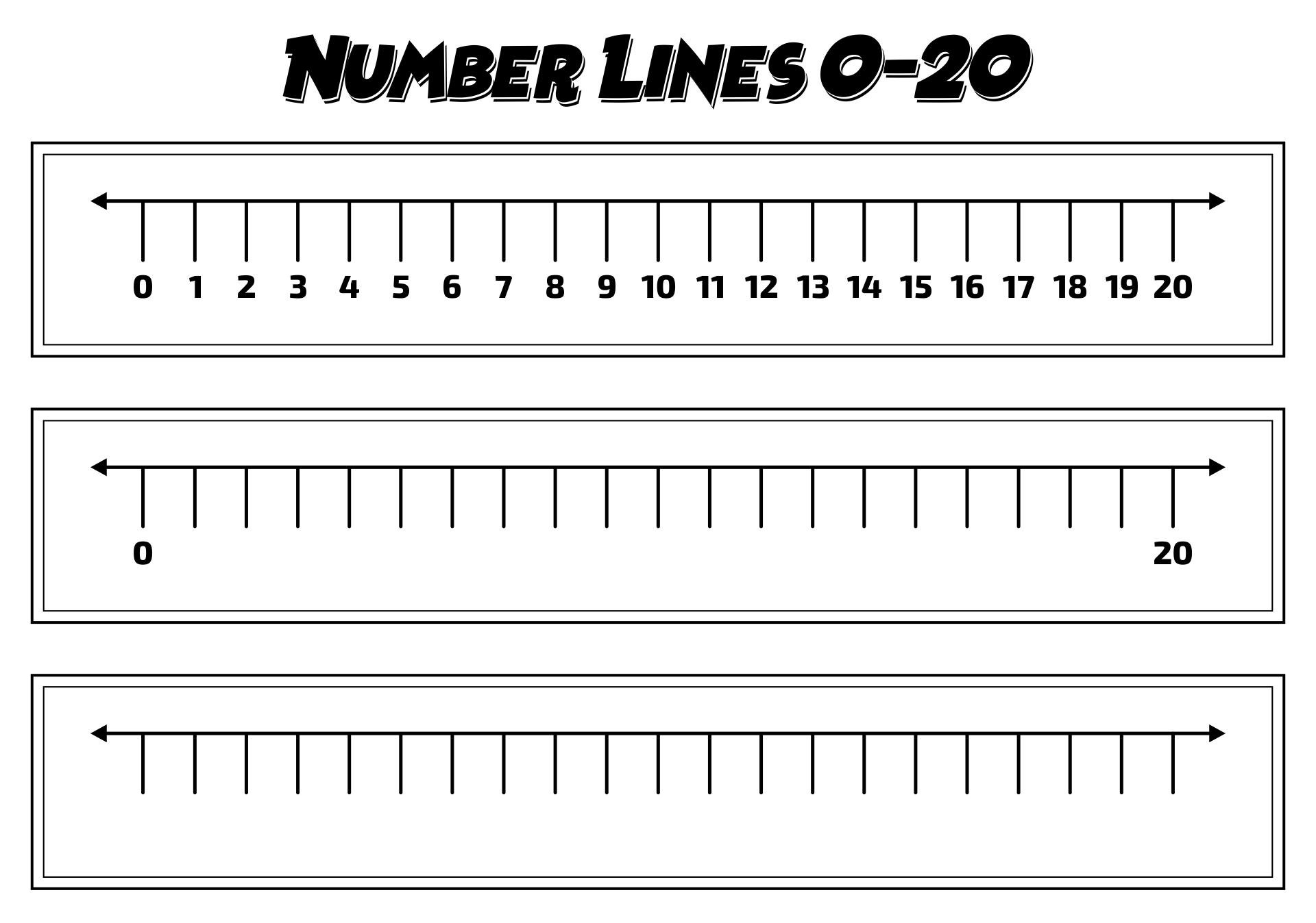 Blank Number Line Paper
