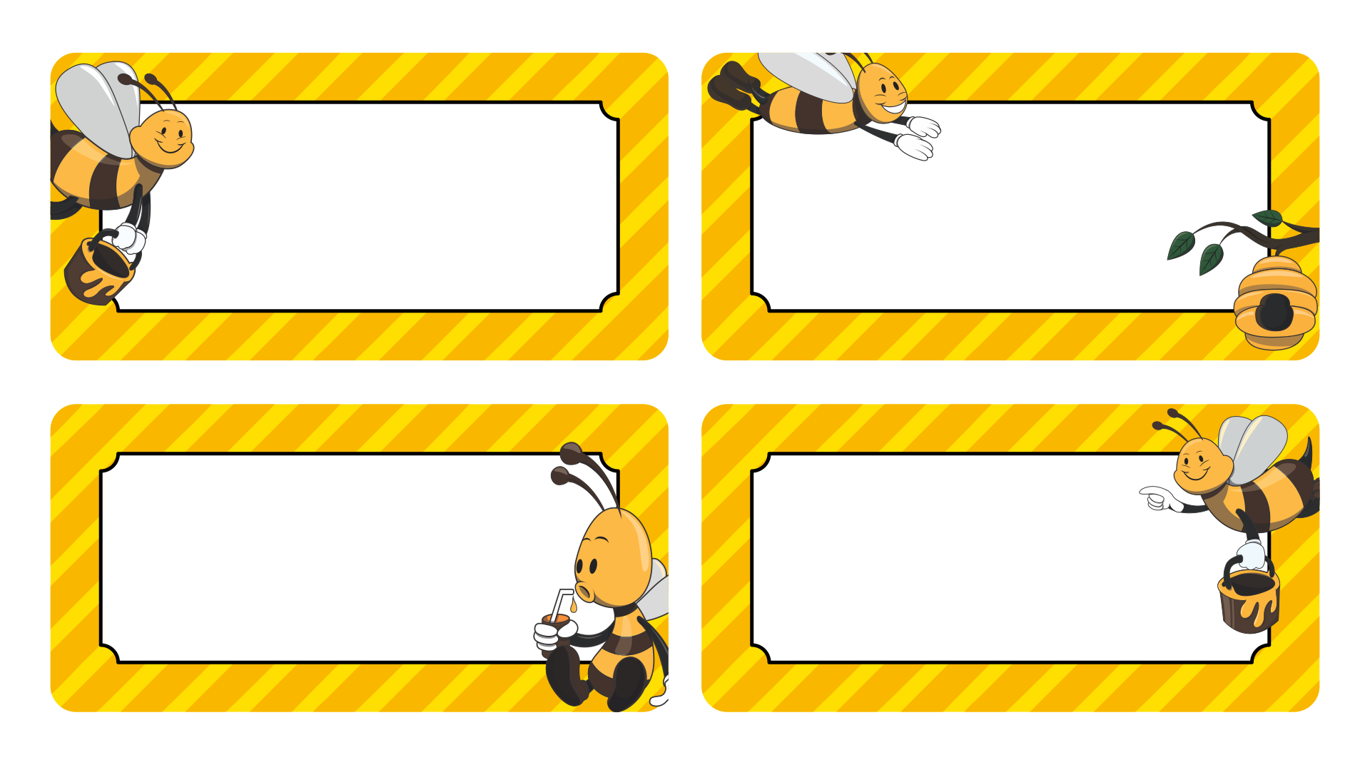 4 Best Bee Name Tags Printable PDF For Free At Printablee
