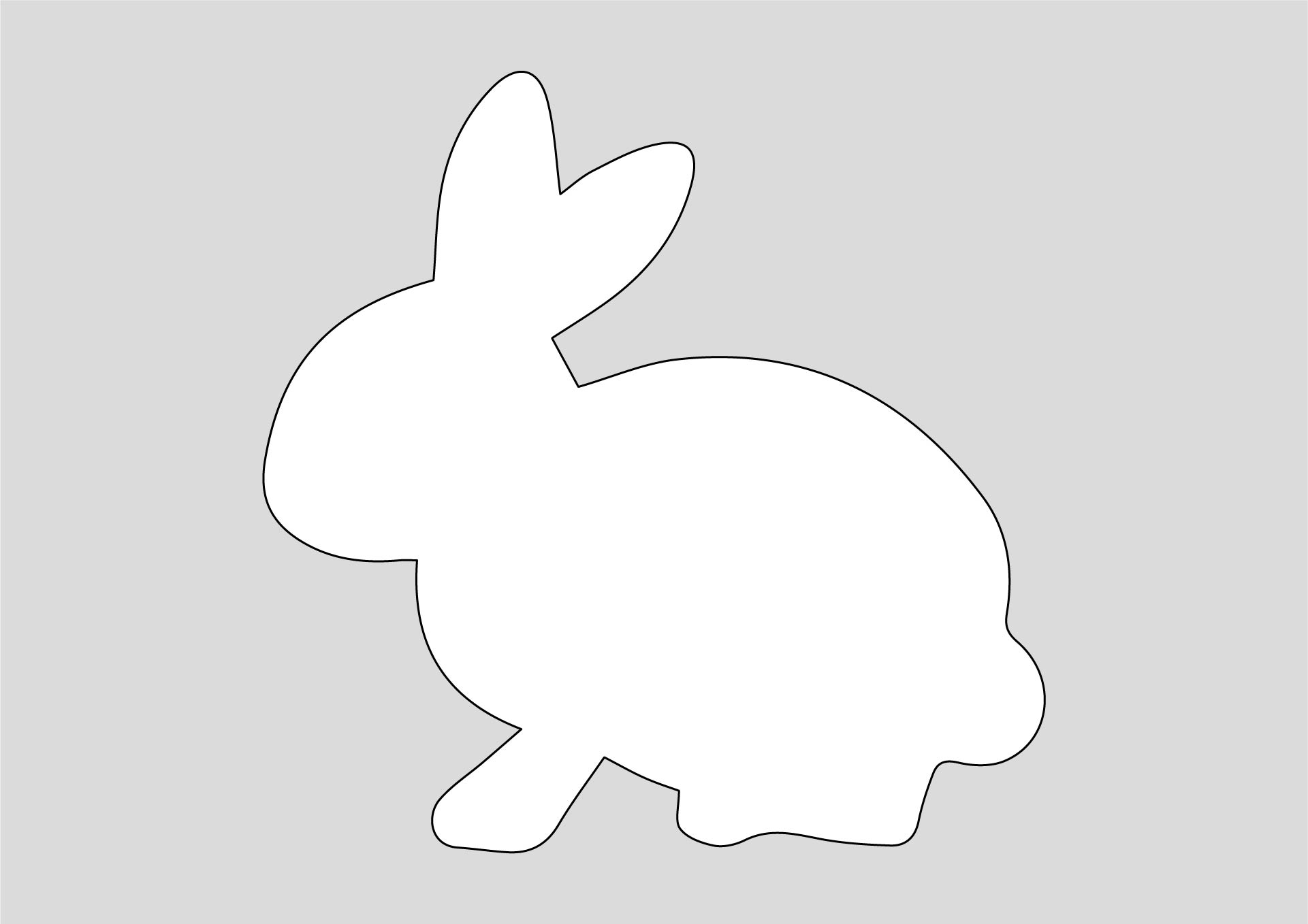 Printable Rabbit Template PDF Digital Download Bunny Kids Coloring Page 