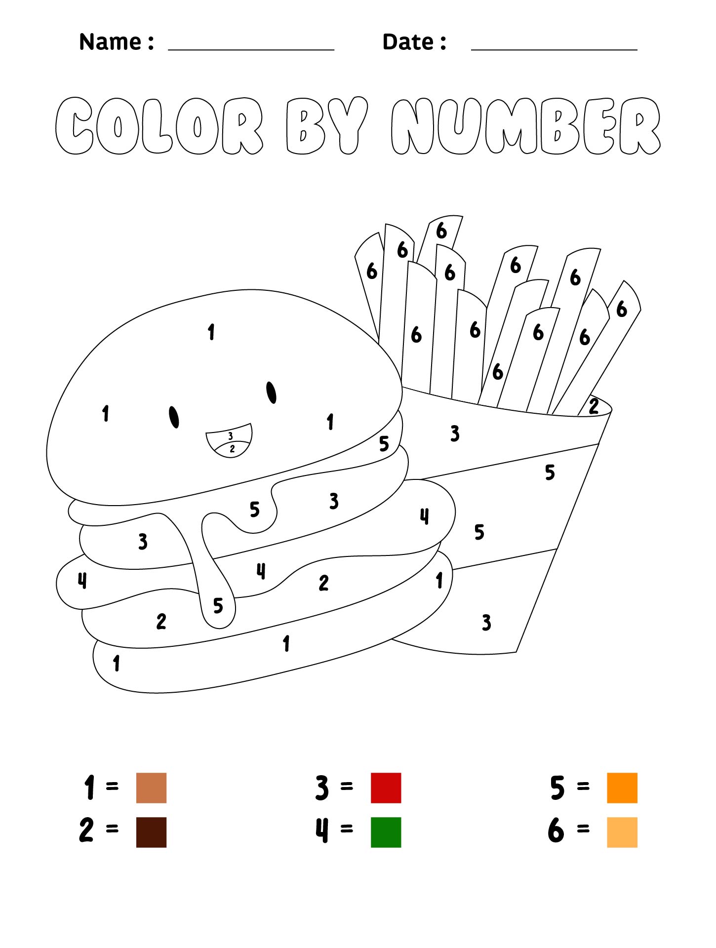Color by Number Coloring Pages for Kids