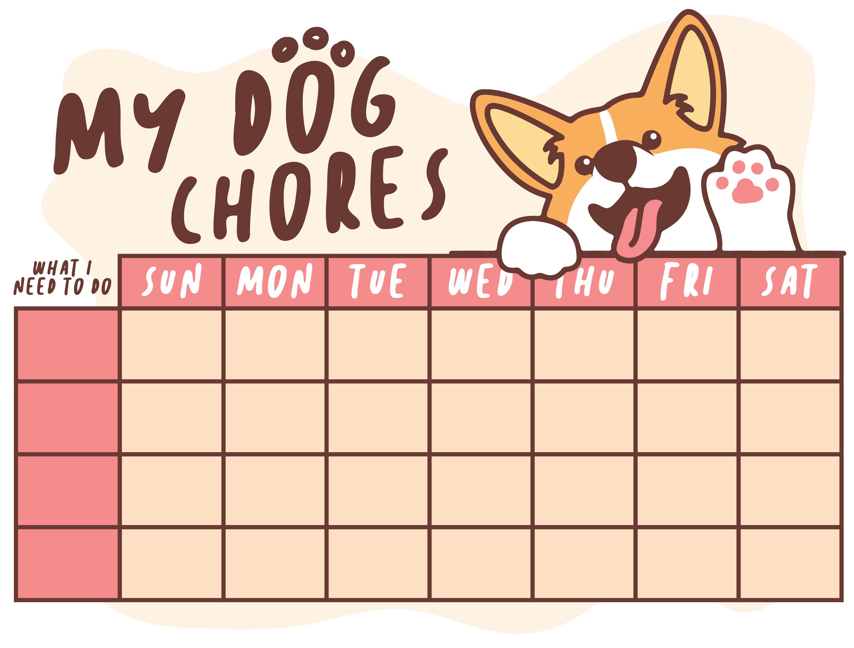 Dogs Printable Chore Charts
