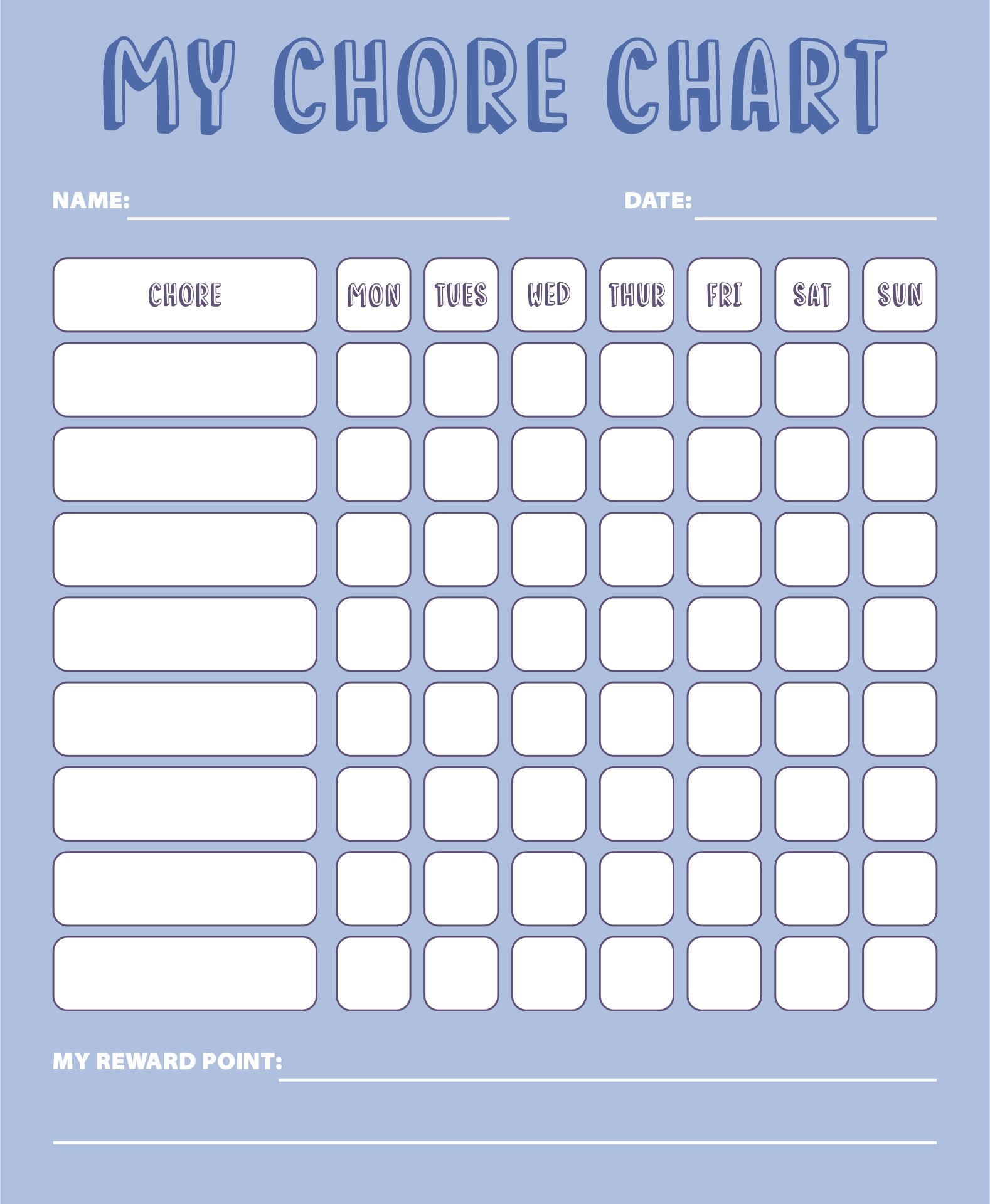 10 Best My Chore Chart Printable