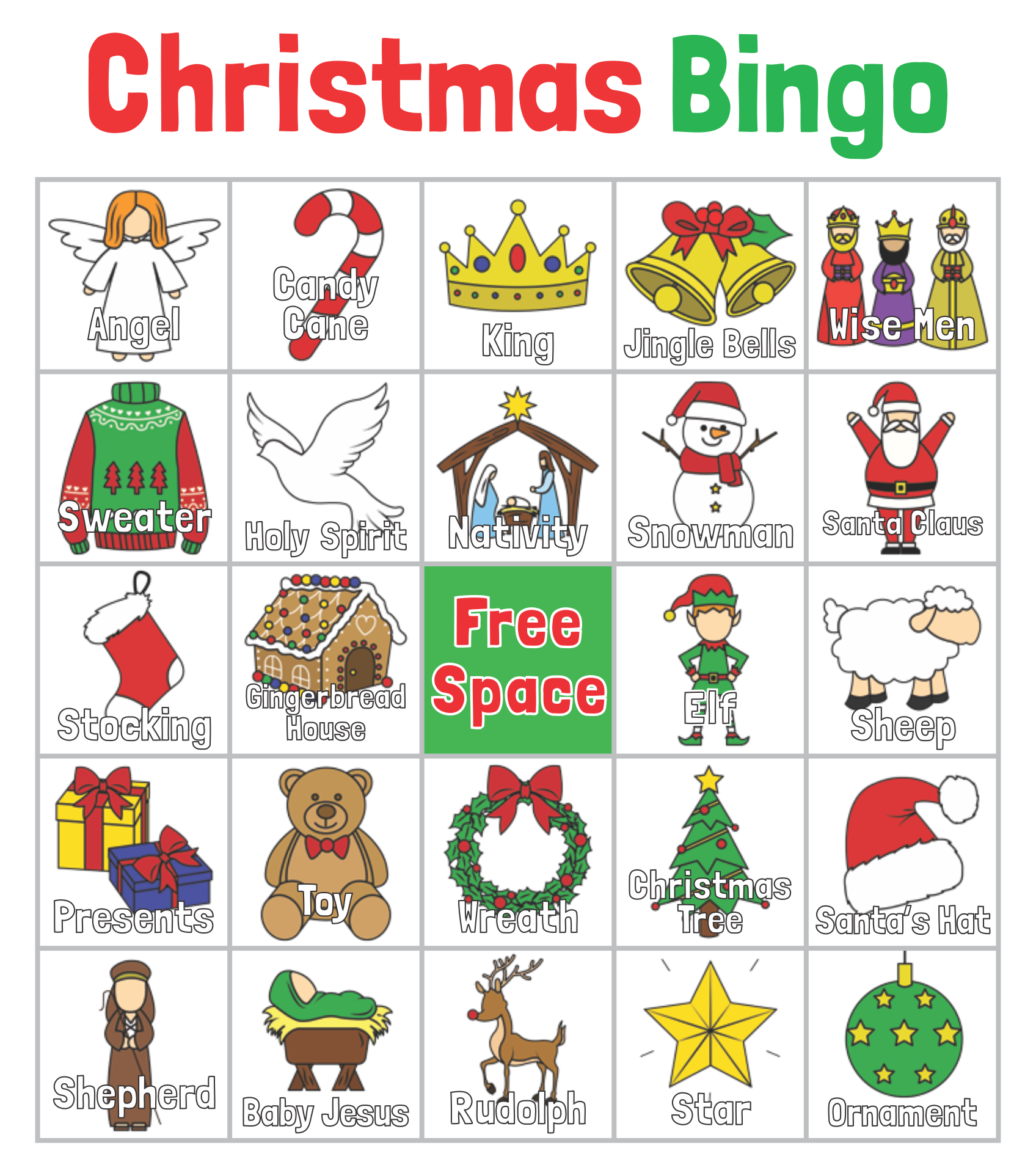 Christmas Bingo Game Printable