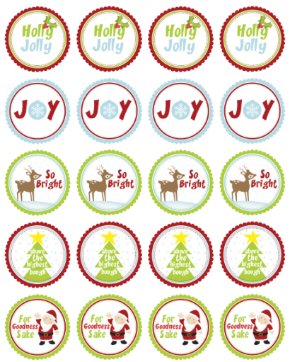  Christmas Printable Round Stickers