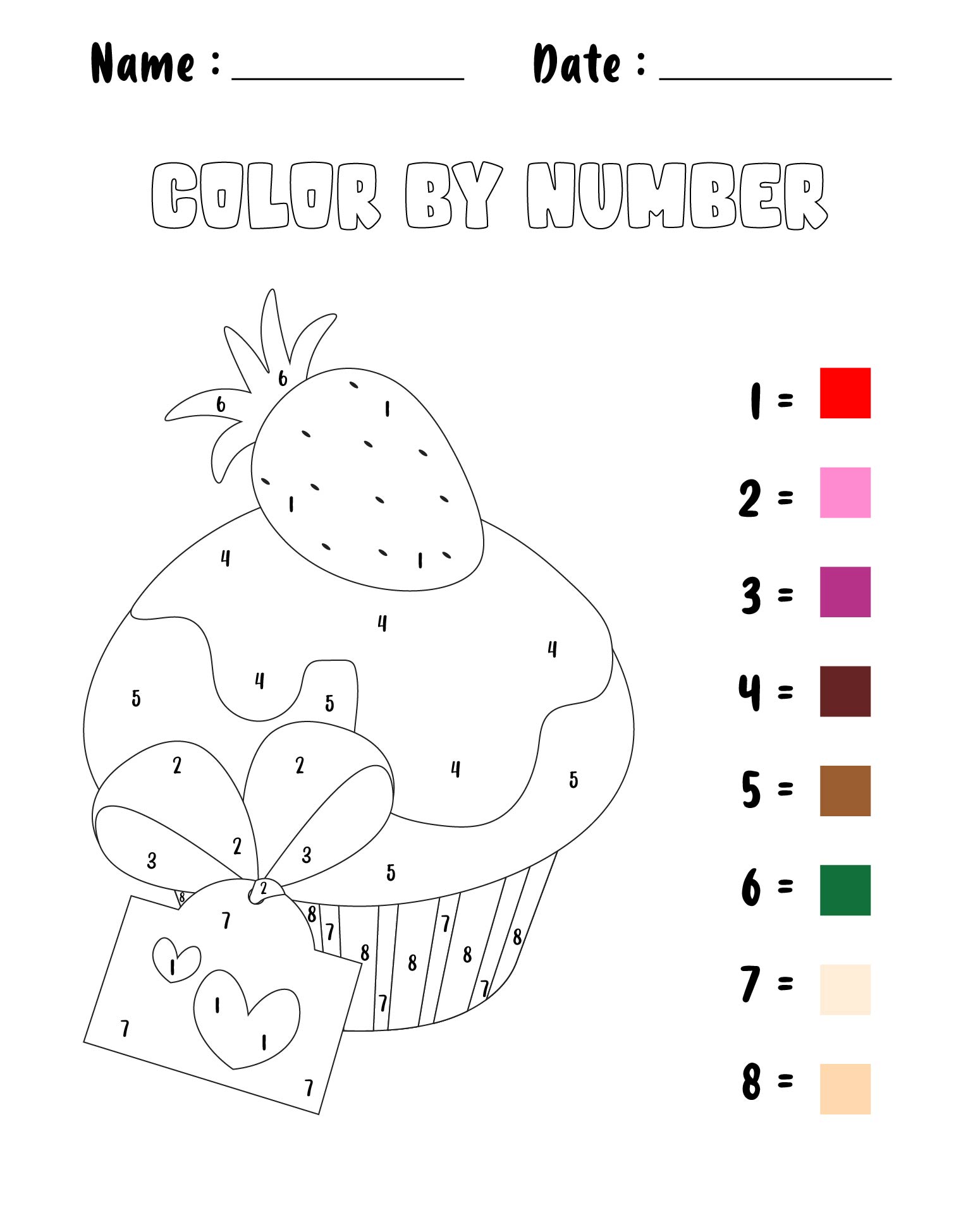 Worksheets Color by Number Printable