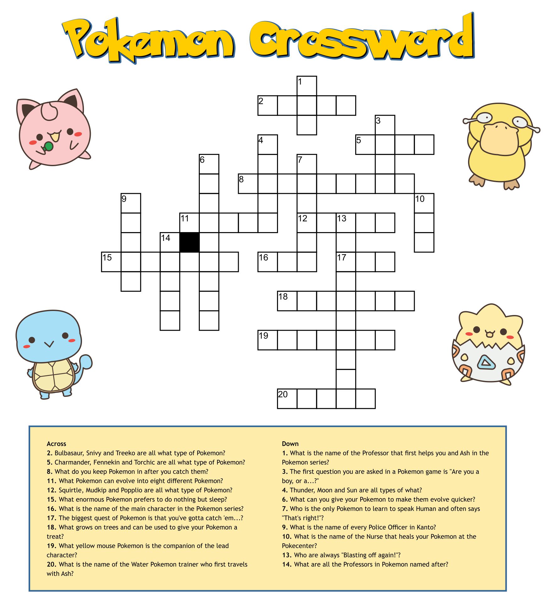 Printable Crossword Puzzle Templates