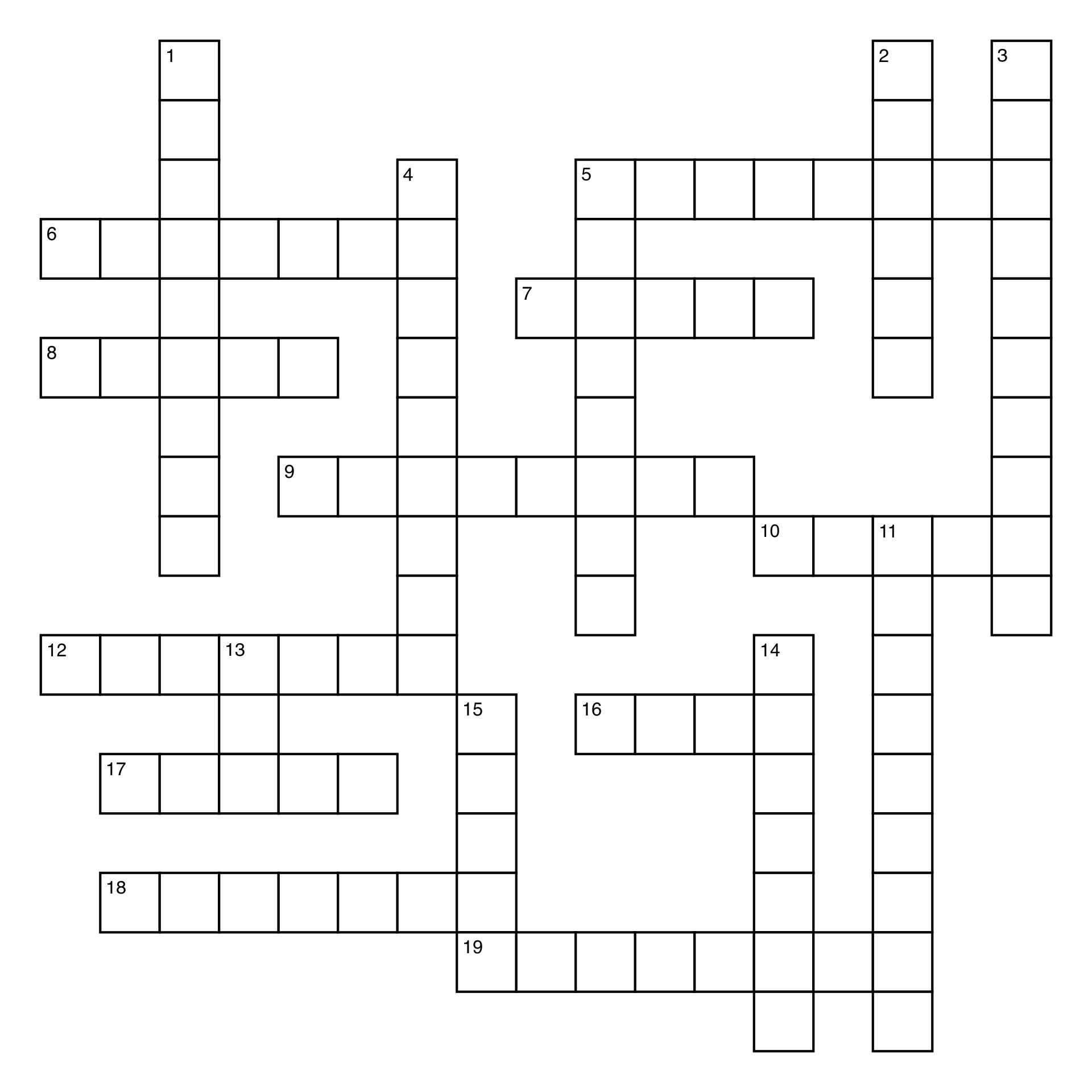 Printable Crossword Puzzle Templates