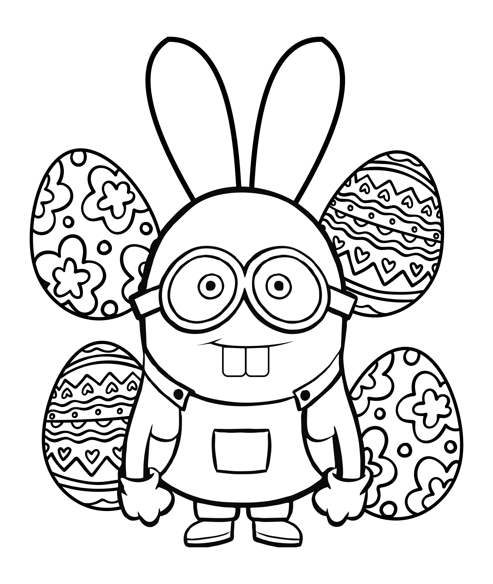 Printable Easter Coloring Page Minion