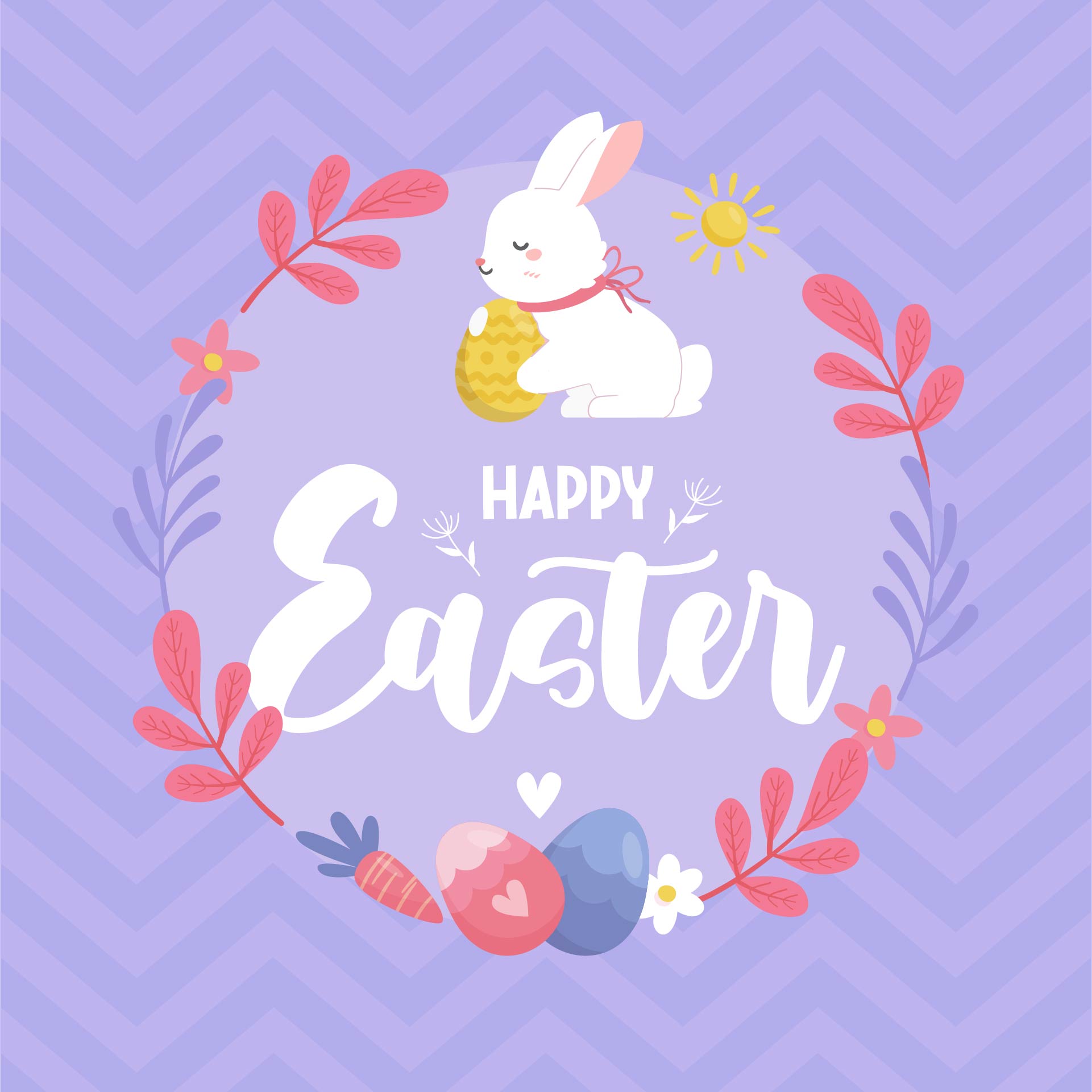 Chevron Happy Easter Printable