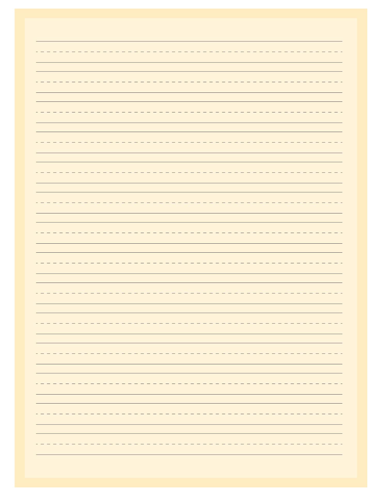 Printable Lined Writing Paper Kindergarten