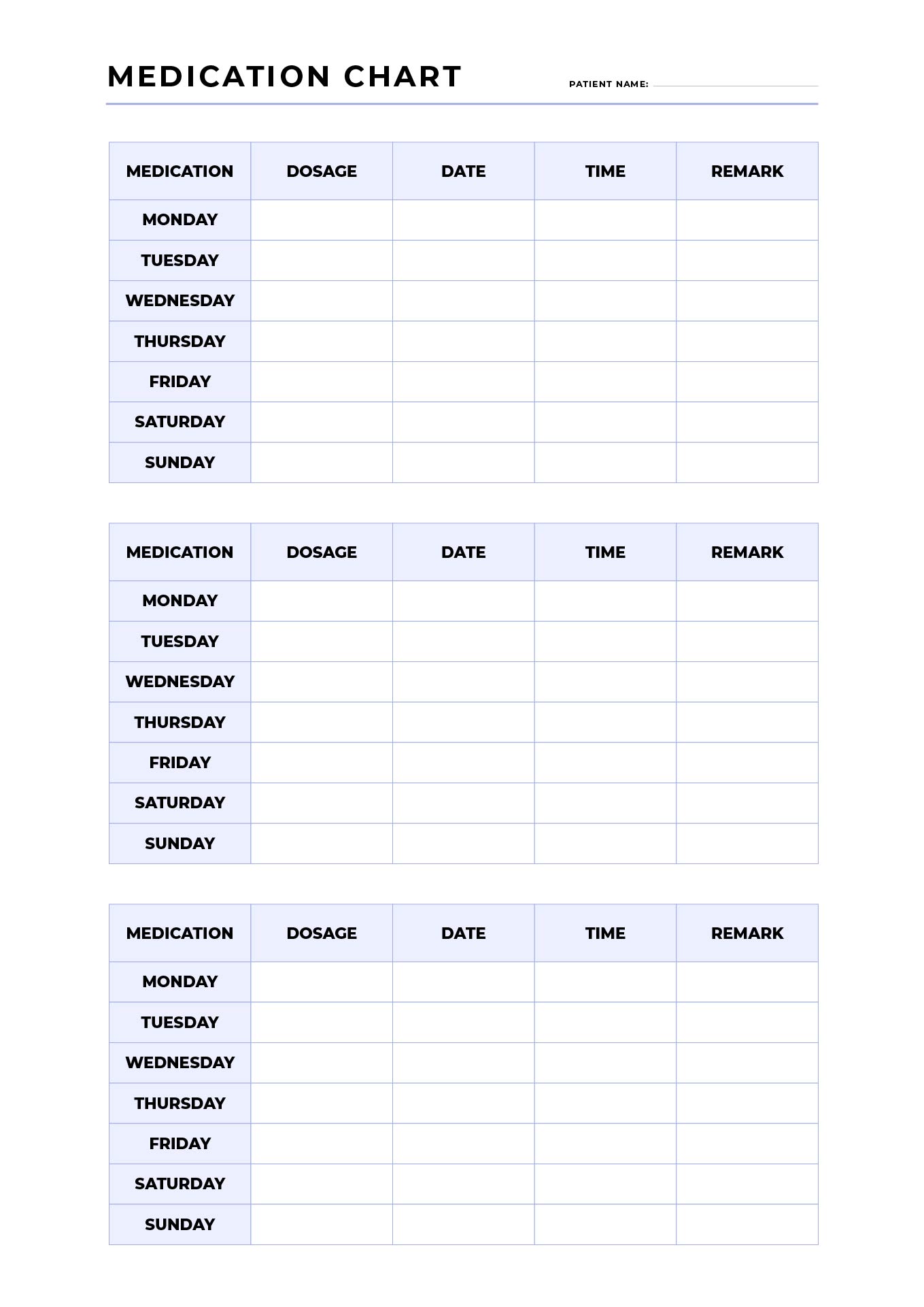  Printable Medication List Organizer