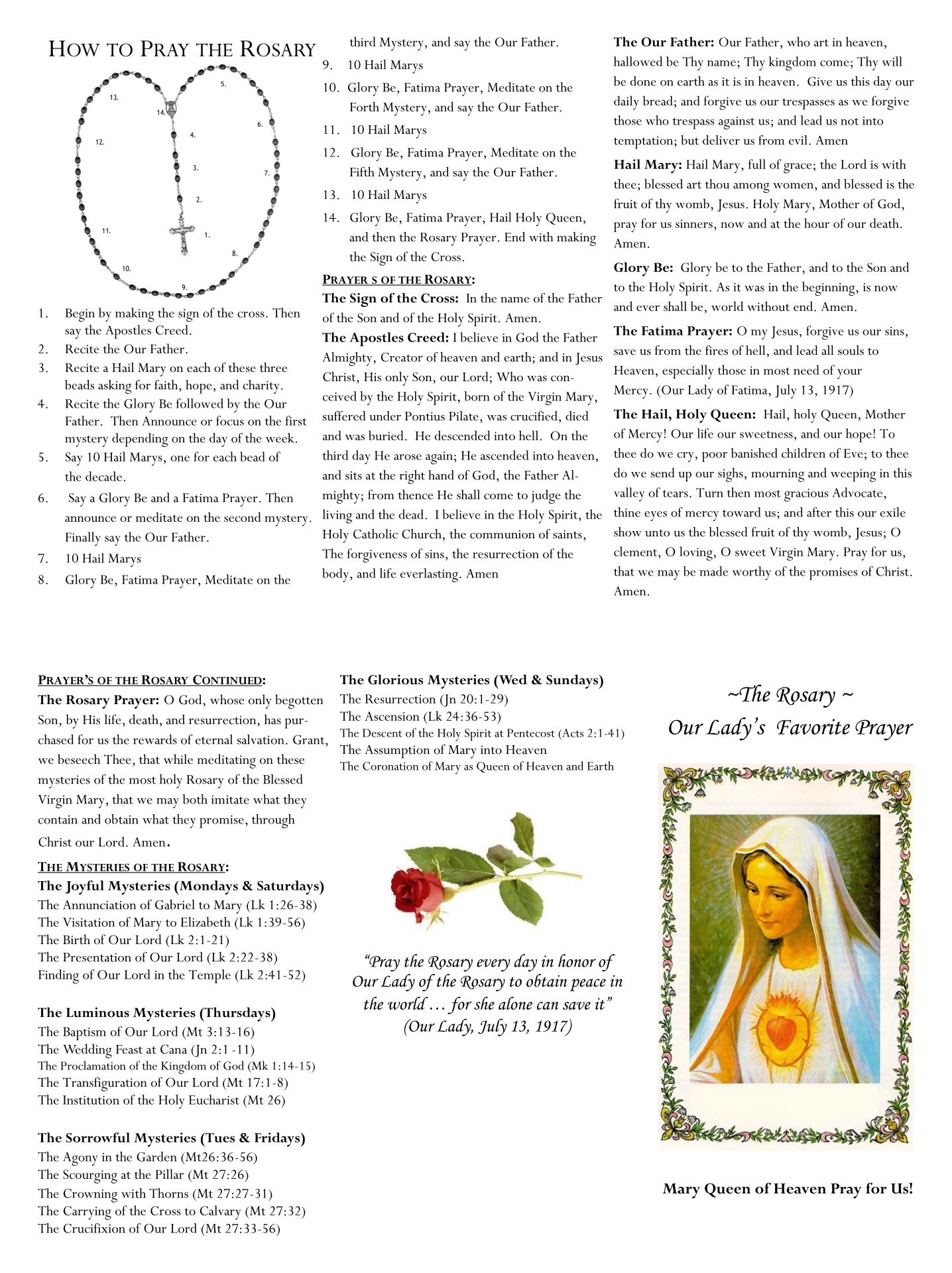 10 Best Printable Rosary Pamphlet Fold Printablee Com