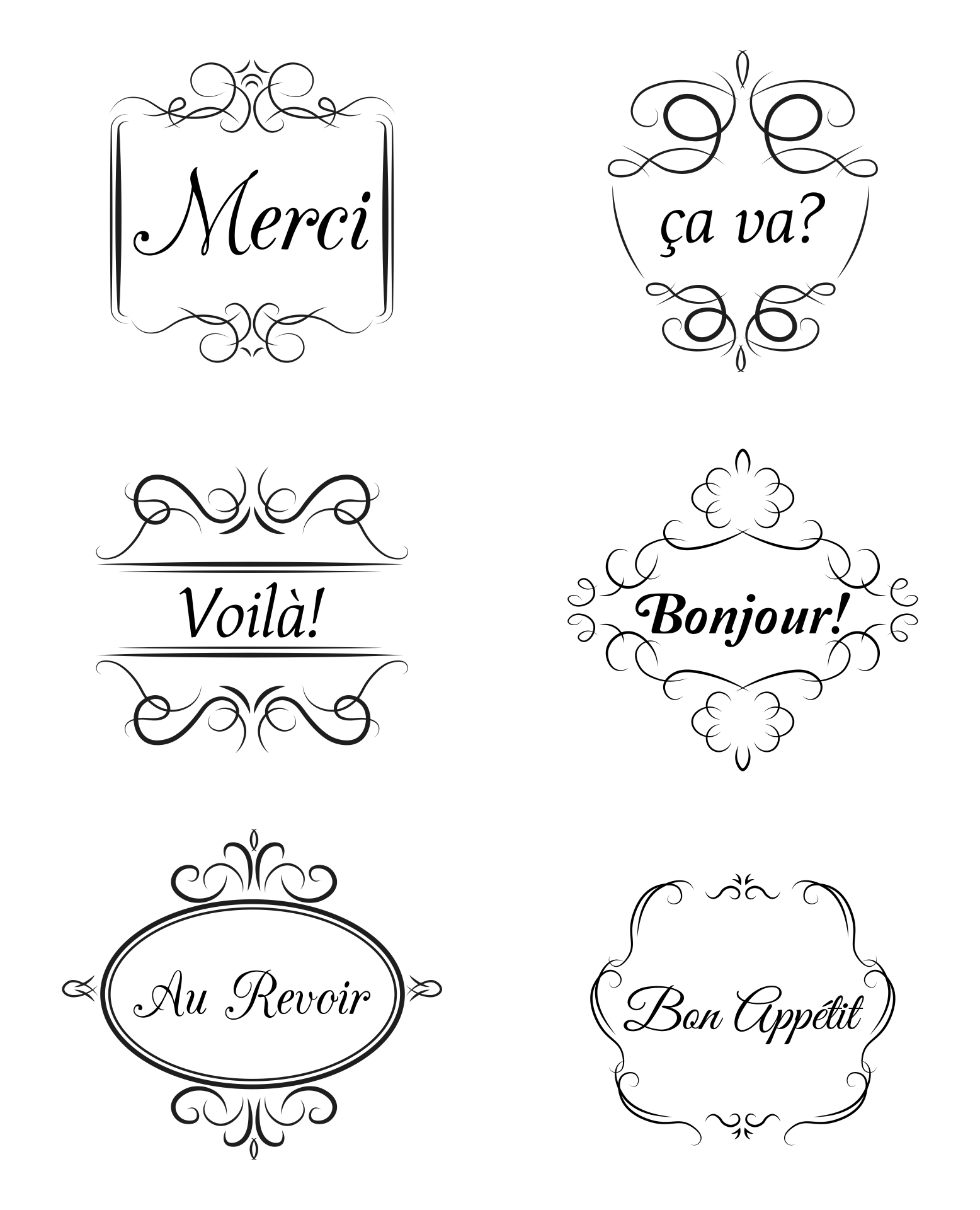 Printable French Words