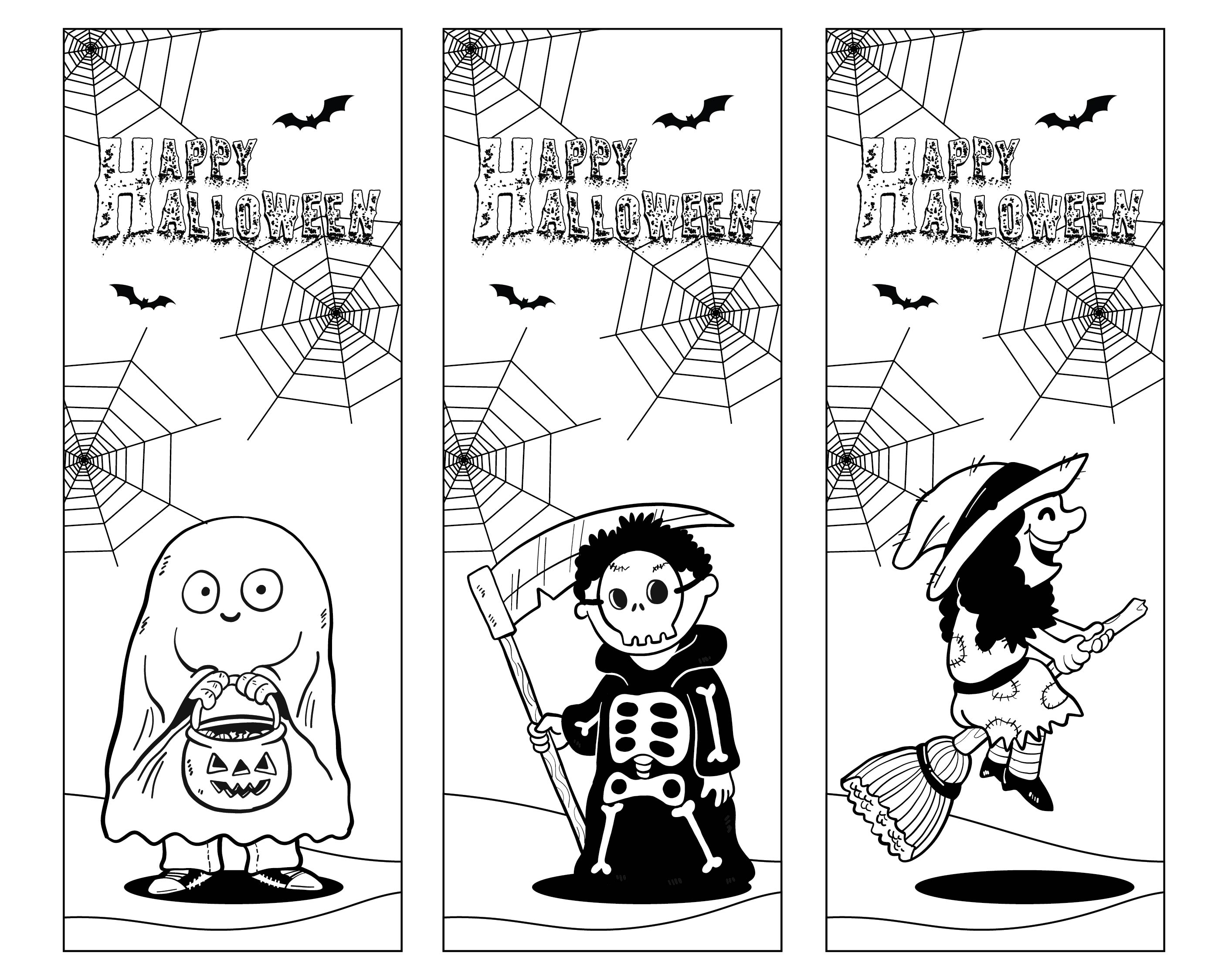 10 best printable halloween bookmarks printablee com